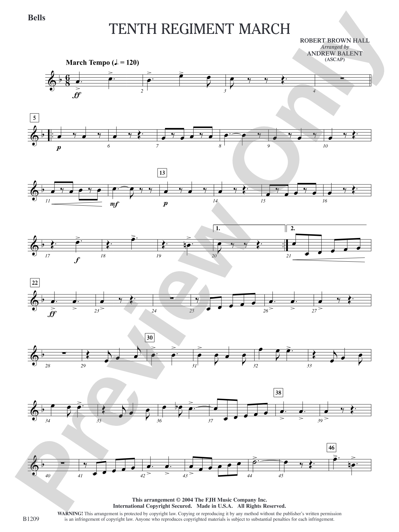 Tenth Regiment March: Bells