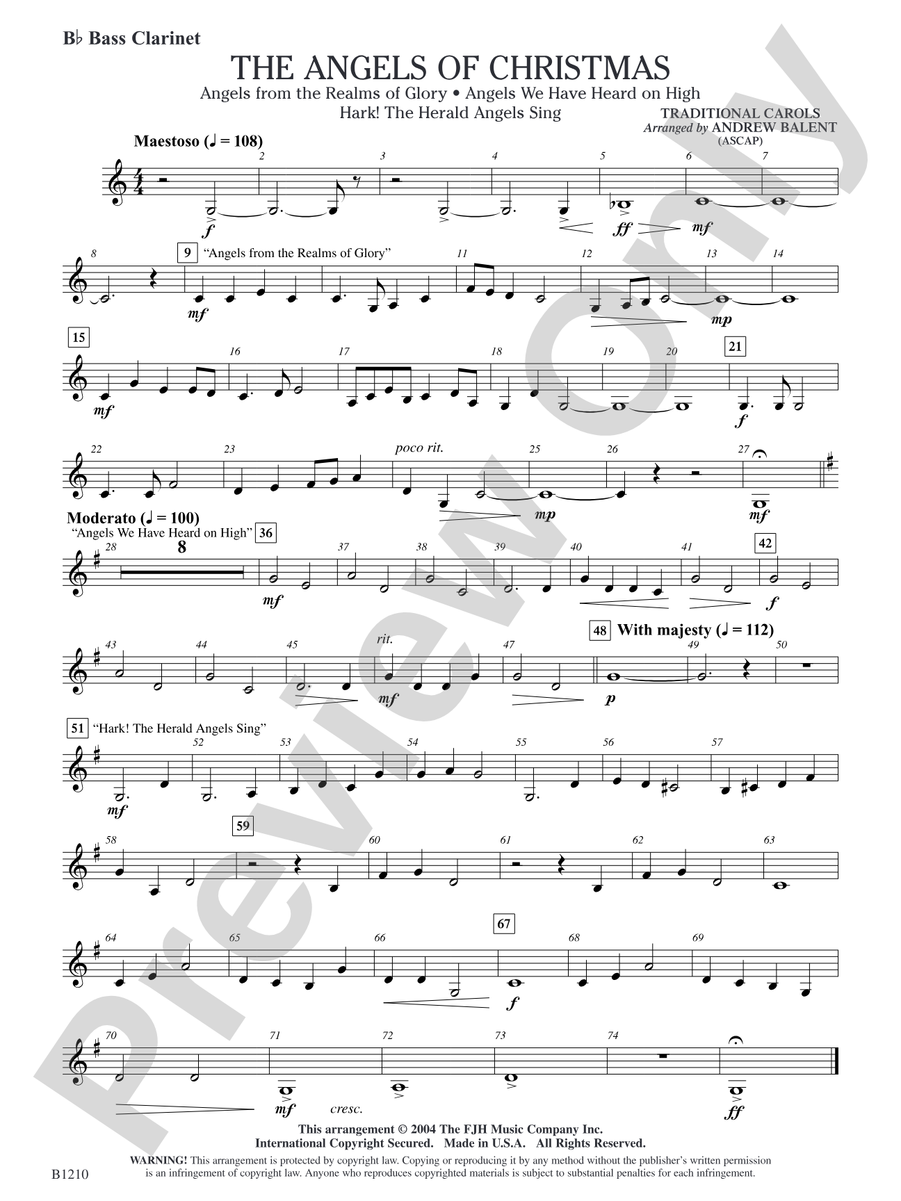 The Angels of Christmas: B-flat Bass Clarinet