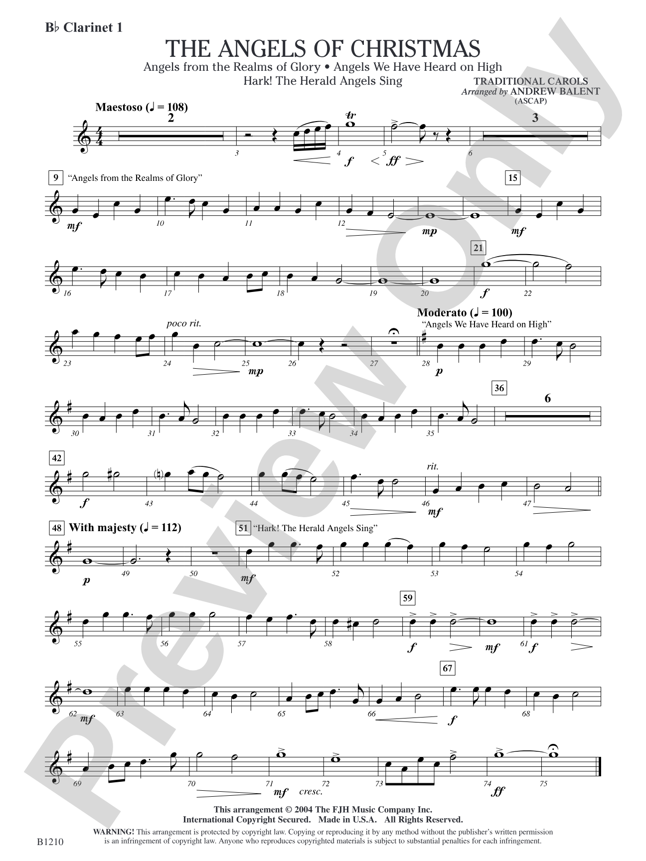 The Angels of Christmas: B-flat Clarinet 1