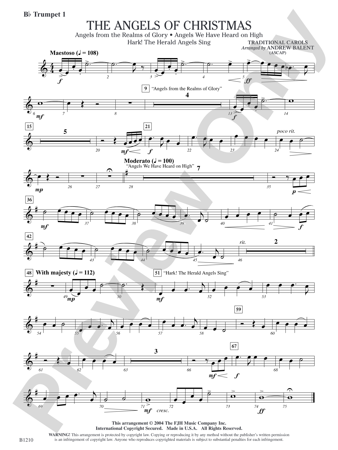 The Angels of Christmas: B-flat Trumpet 1