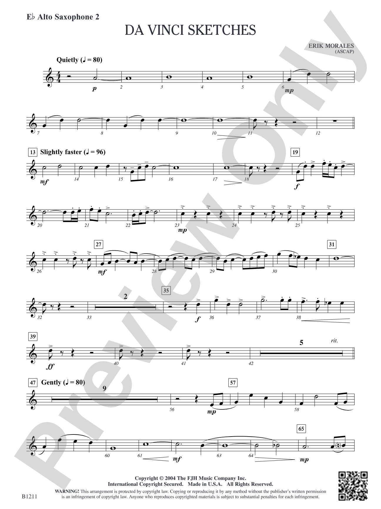 Da Vinci Sketches: E-flat Alto Saxophone 2