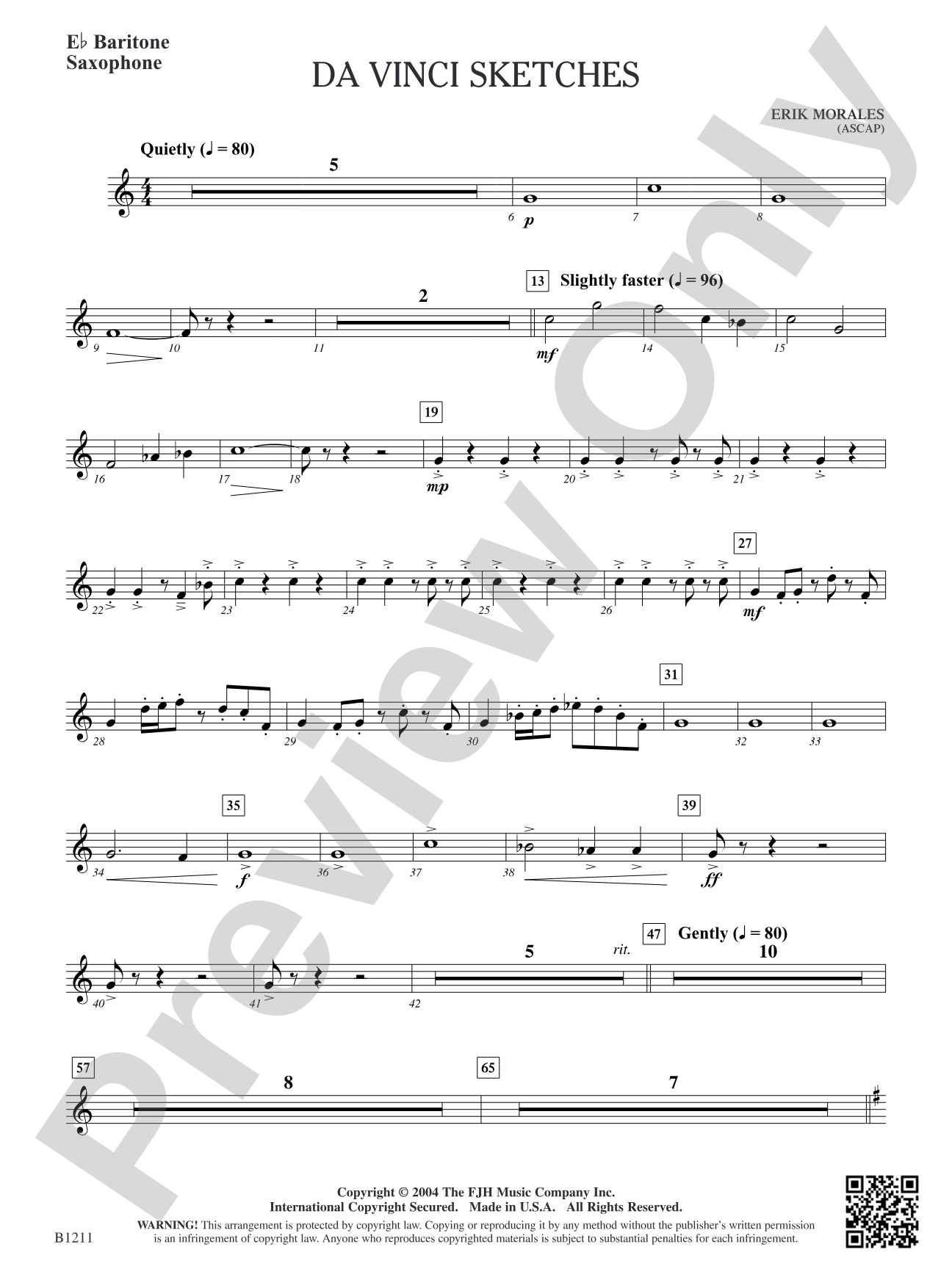 Da Vinci Sketches: E-flat Baritone Saxophone