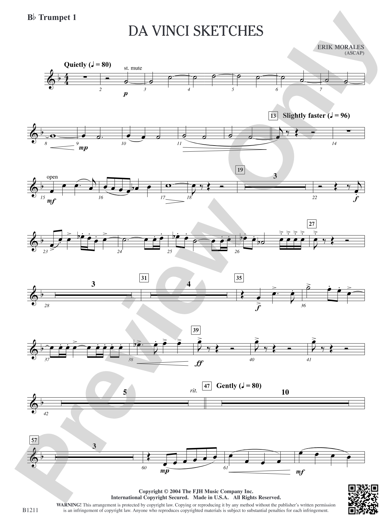 Da Vinci Sketches: B-flat Trumpet 1