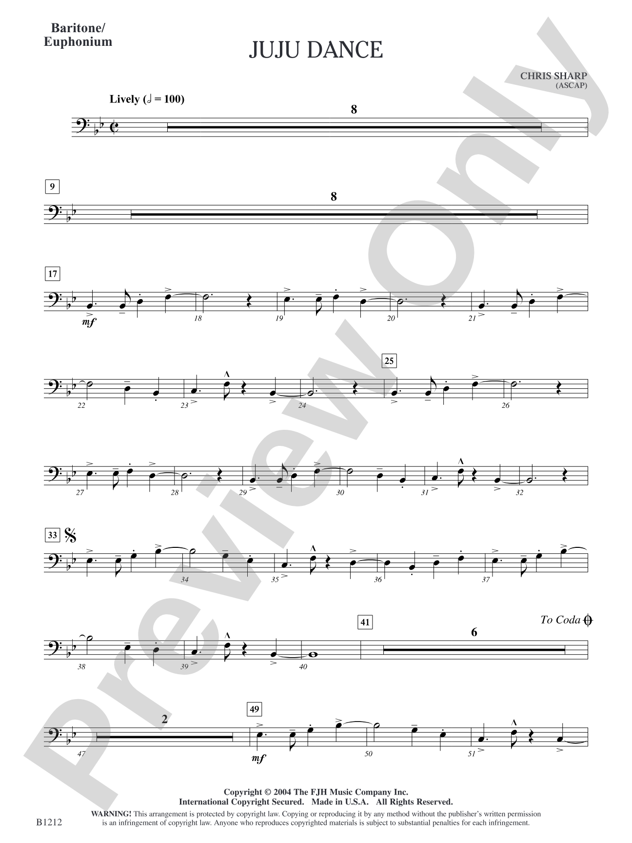 Juju Dance: Baritone/Euphonium