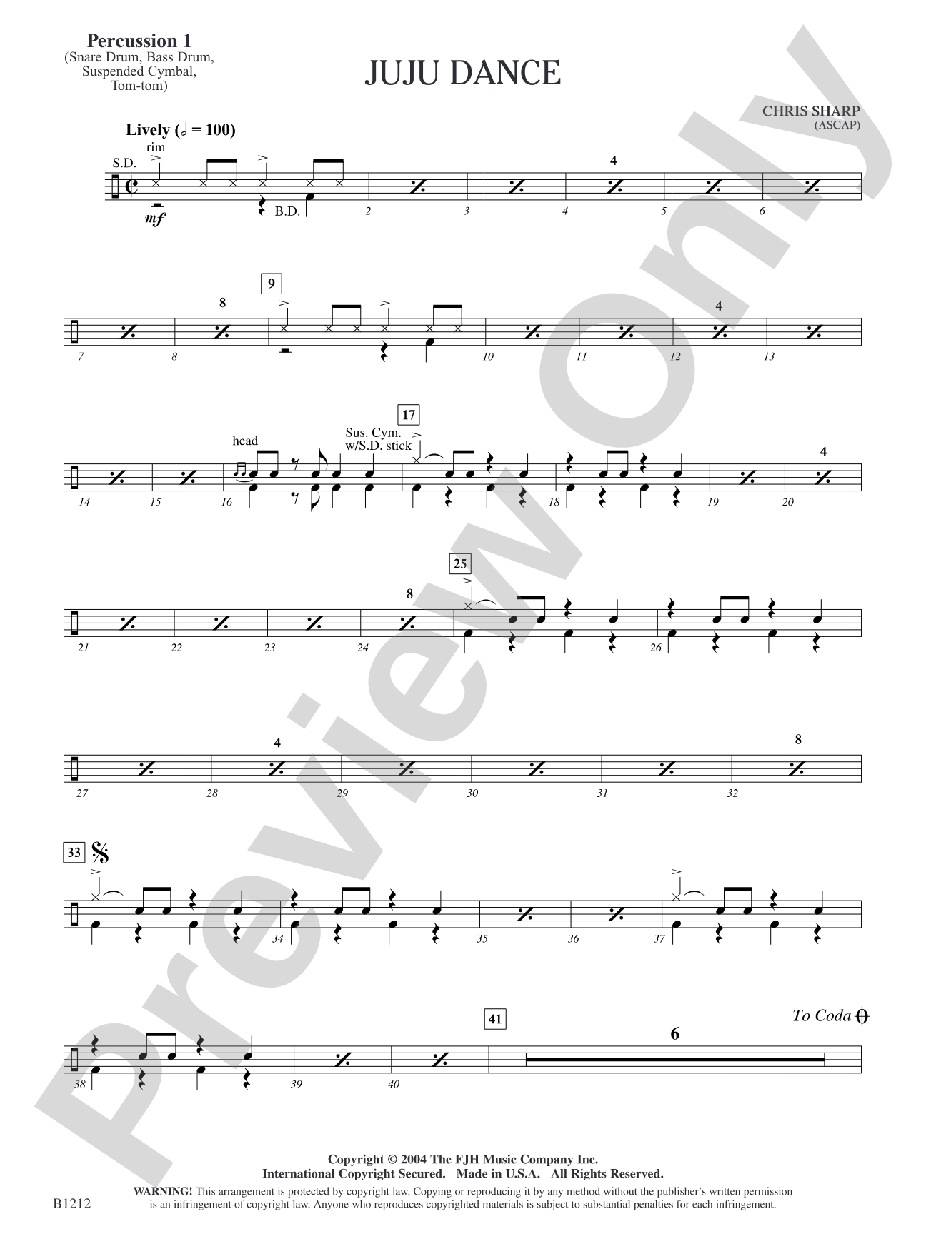 Juju Dance: Percussion 1