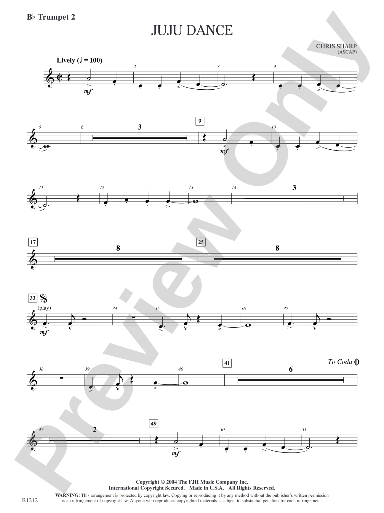 Juju Dance: B-flat Trumpet 2