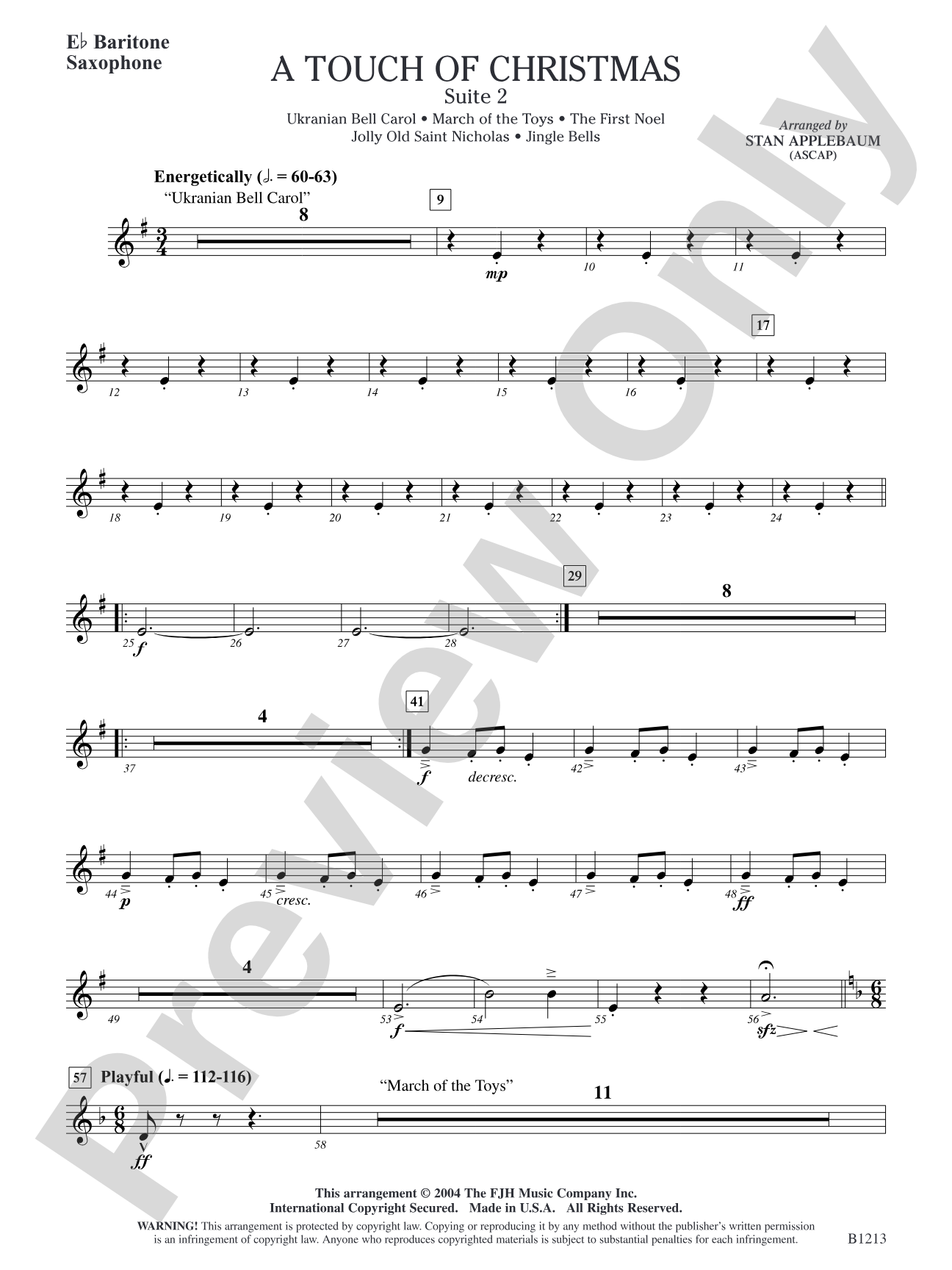 A Touch of Christmas: Suite 2: E-flat Baritone Saxophone