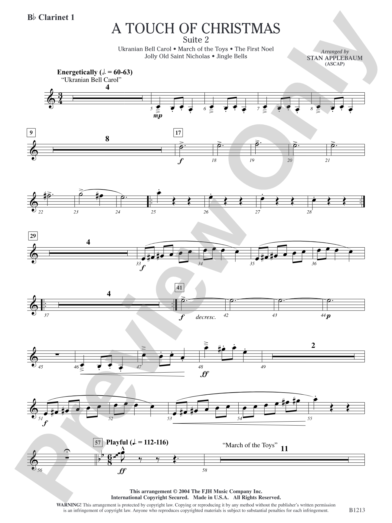 A Touch of Christmas: Suite 2: B-flat Clarinet 1