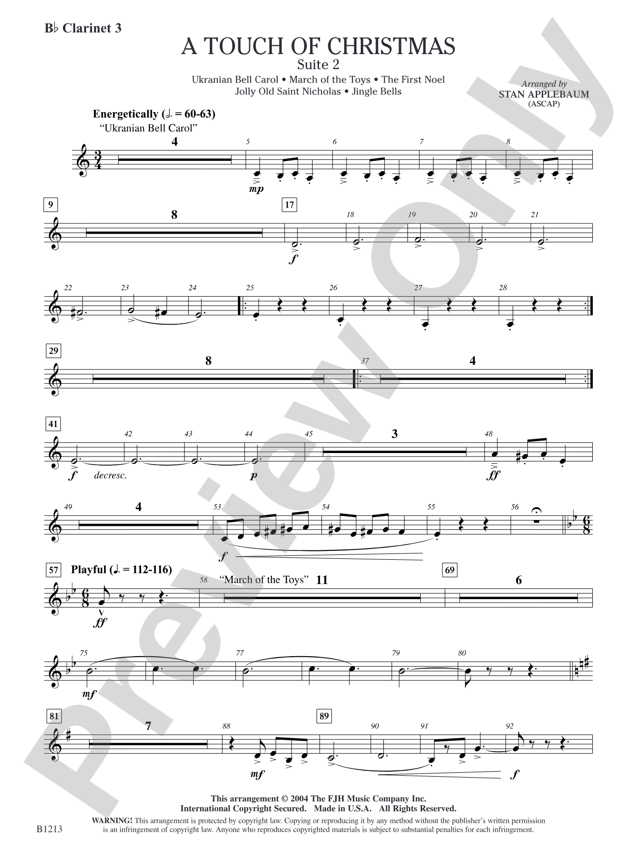 A Touch of Christmas: Suite 2: B-flat Clarinet 3