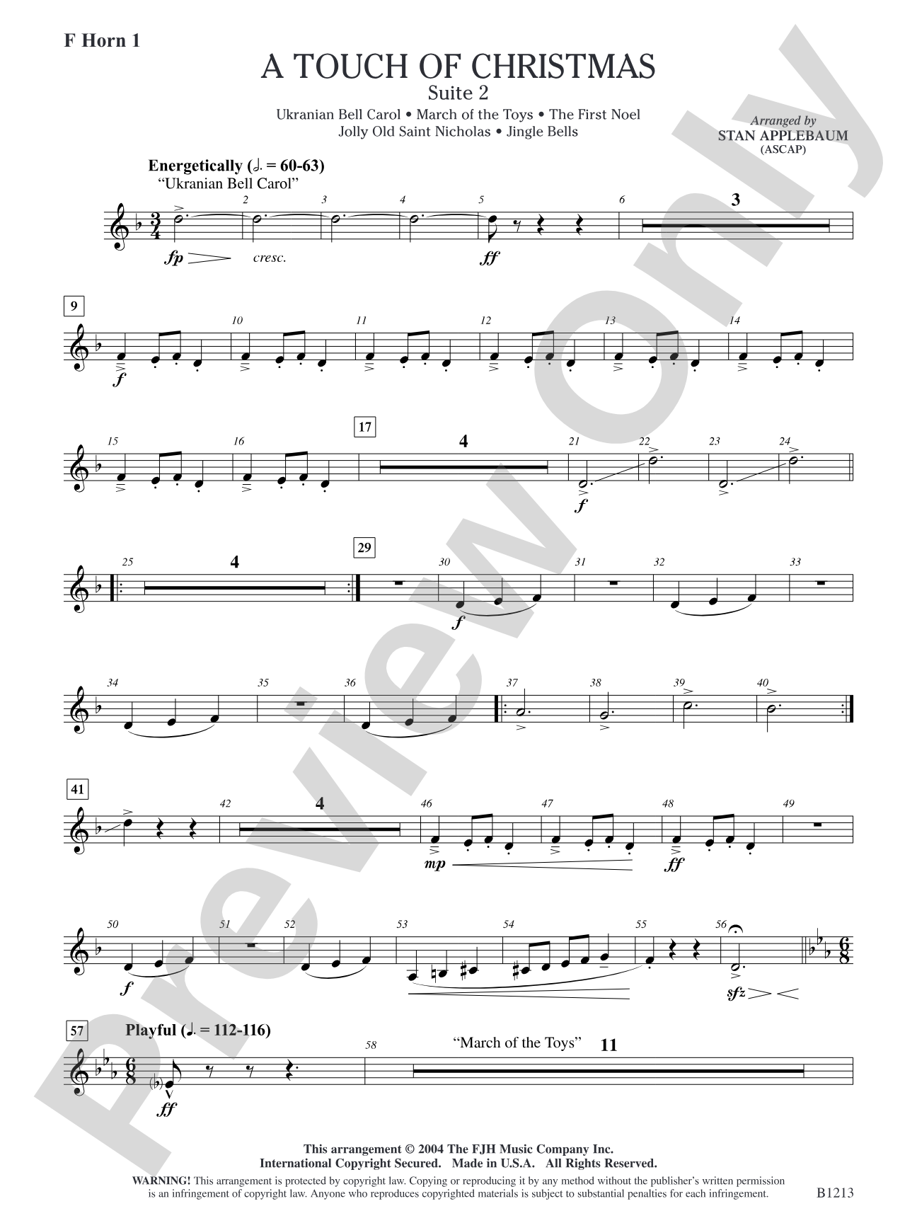 A Touch of Christmas: Suite 2: F Horn 1