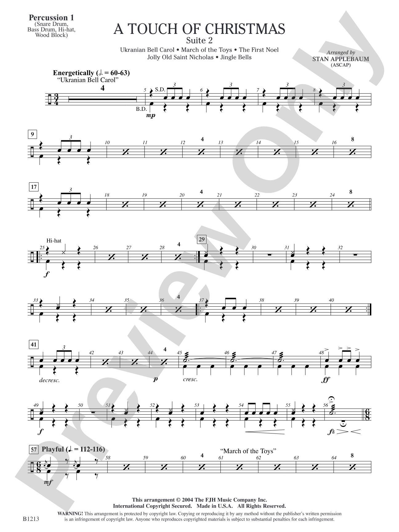A Touch of Christmas: Suite 2: Percussion 1