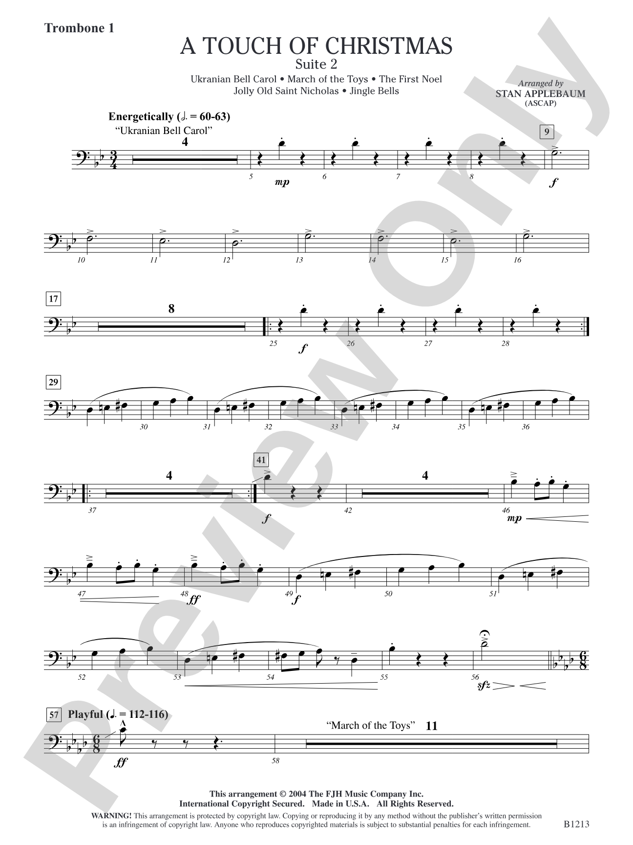 A Touch of Christmas: Suite 2: Trombone 1