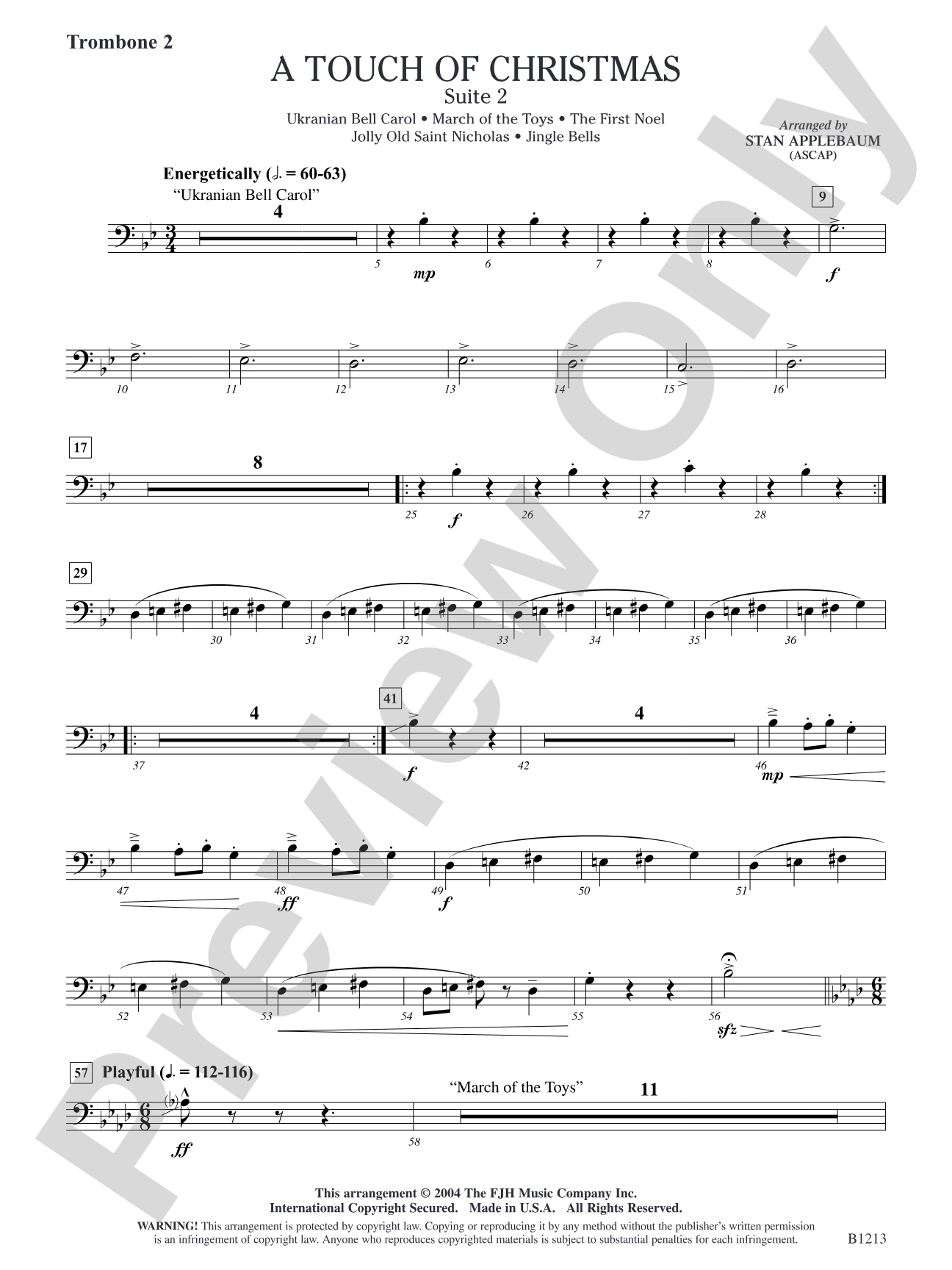A Touch of Christmas: Suite 2: Trombone 2