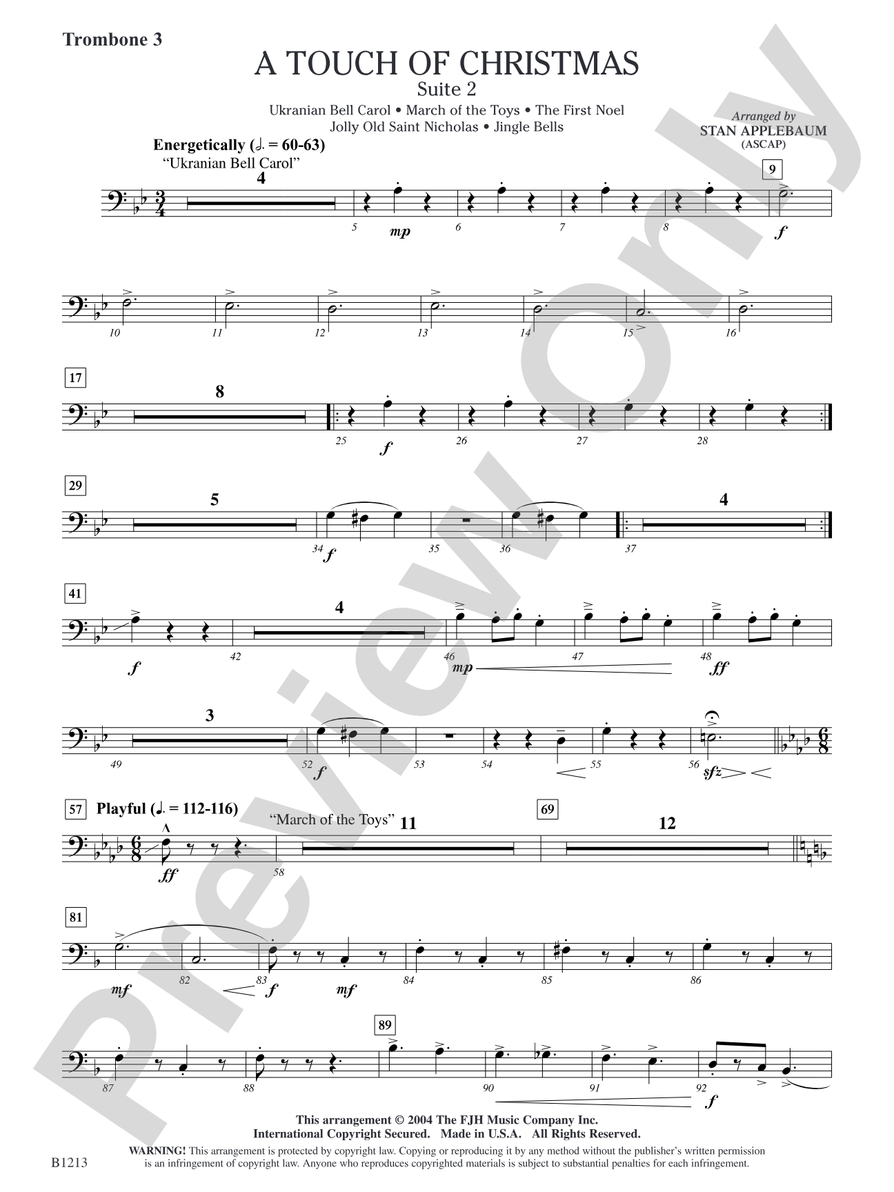 A Touch of Christmas: Suite 2: Trombone 3