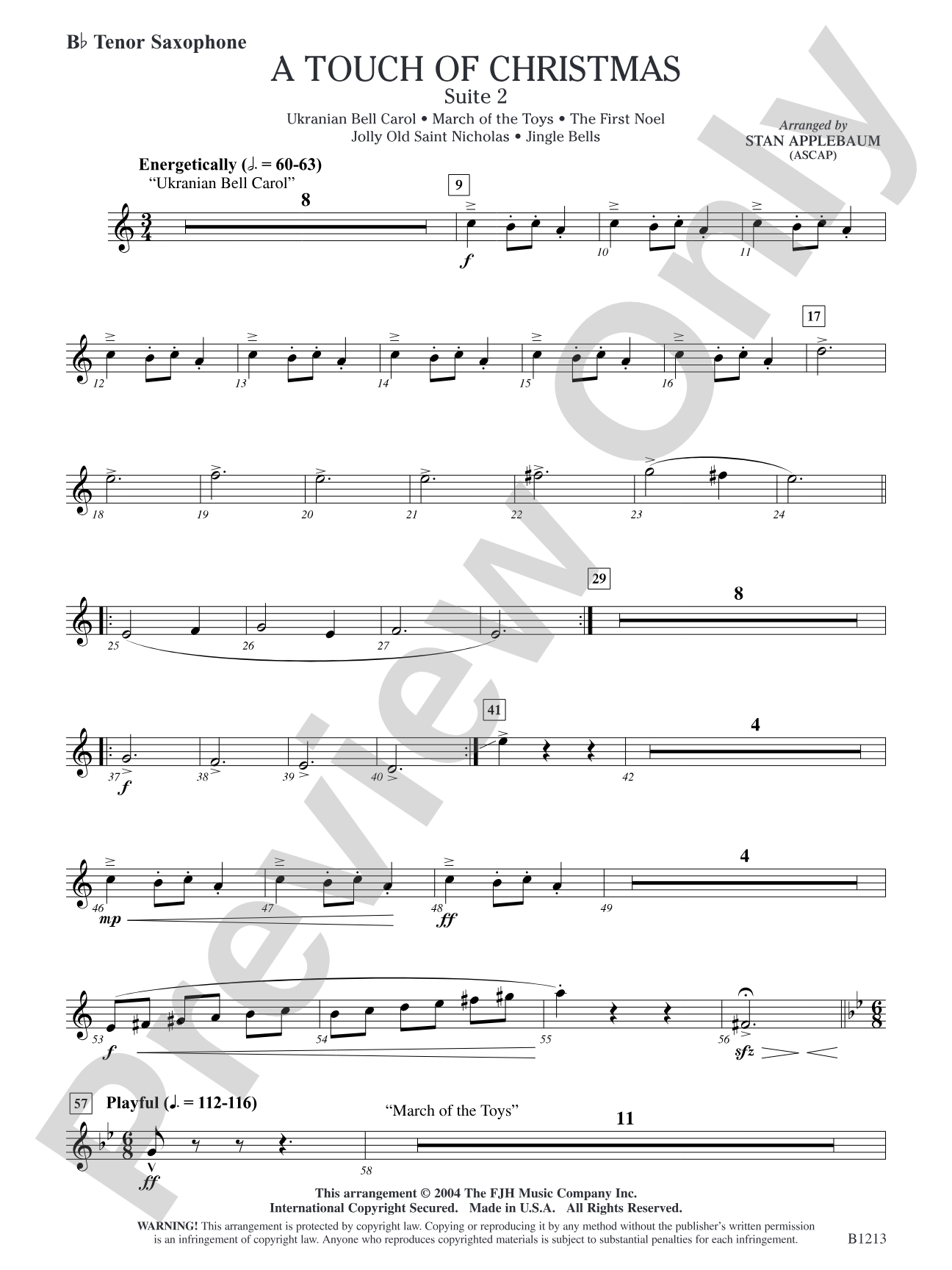 A Touch of Christmas: Suite 2: B-flat Tenor Saxophone