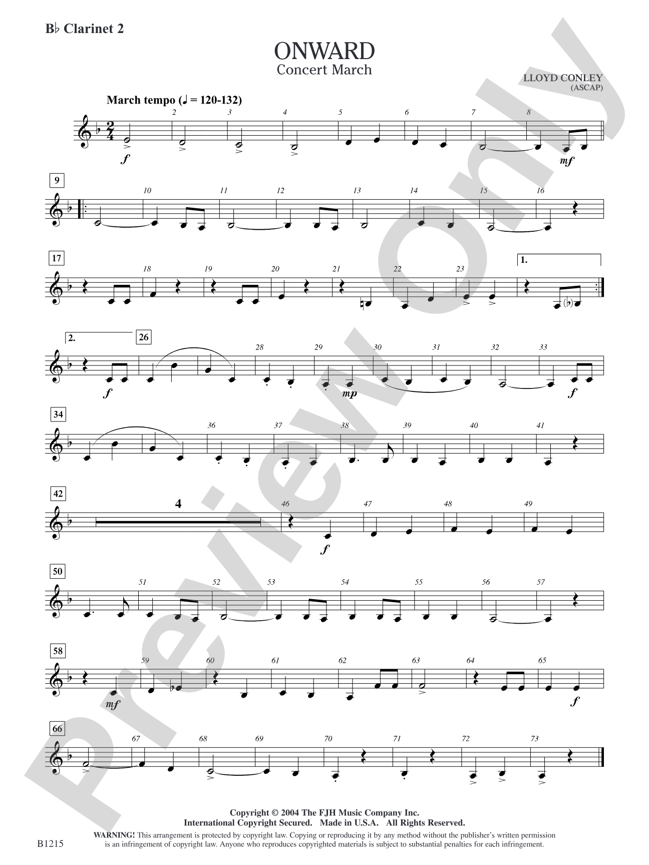 Onward: B-flat Clarinet 2