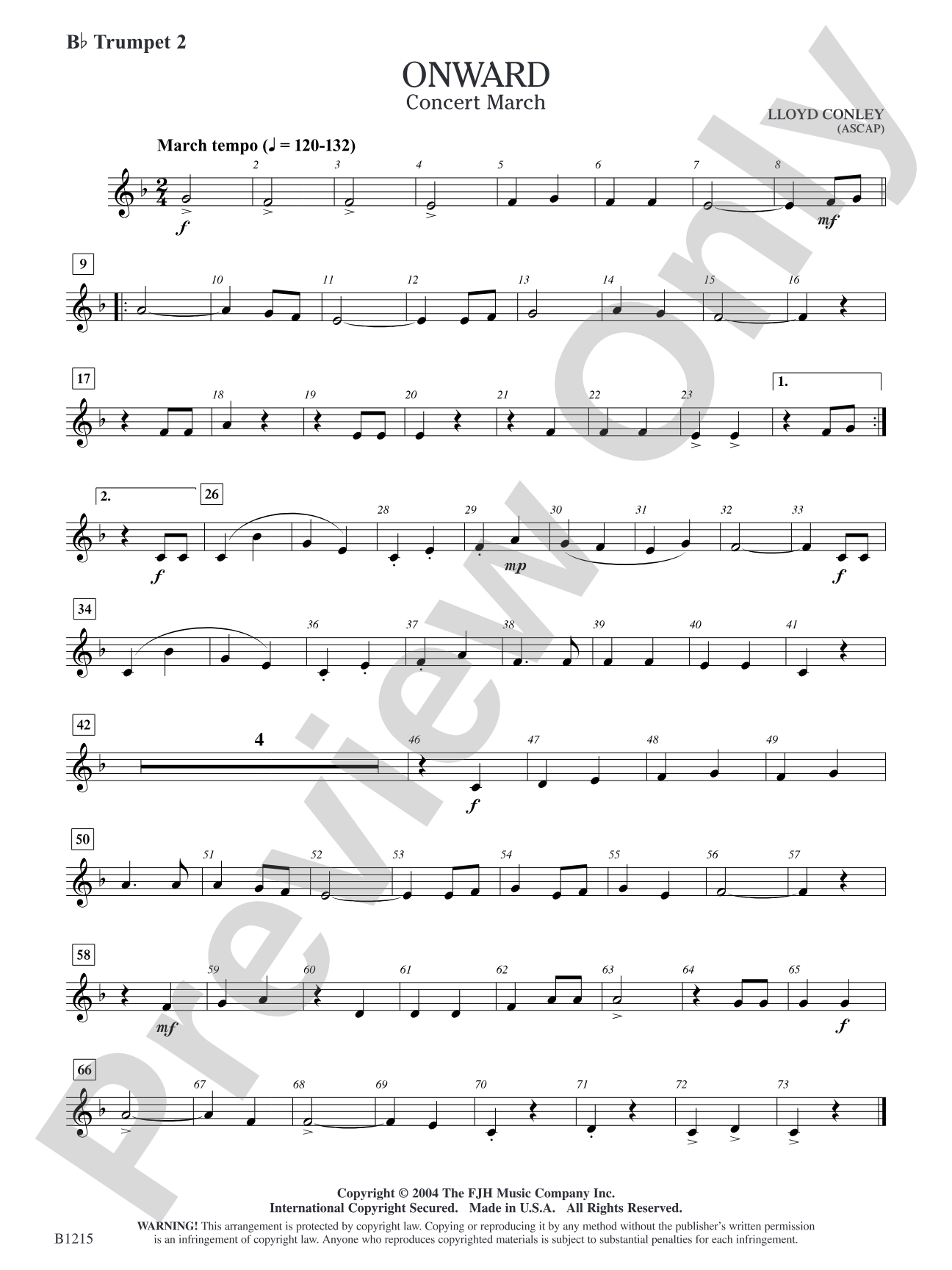 Onward: B-flat Trumpet 2