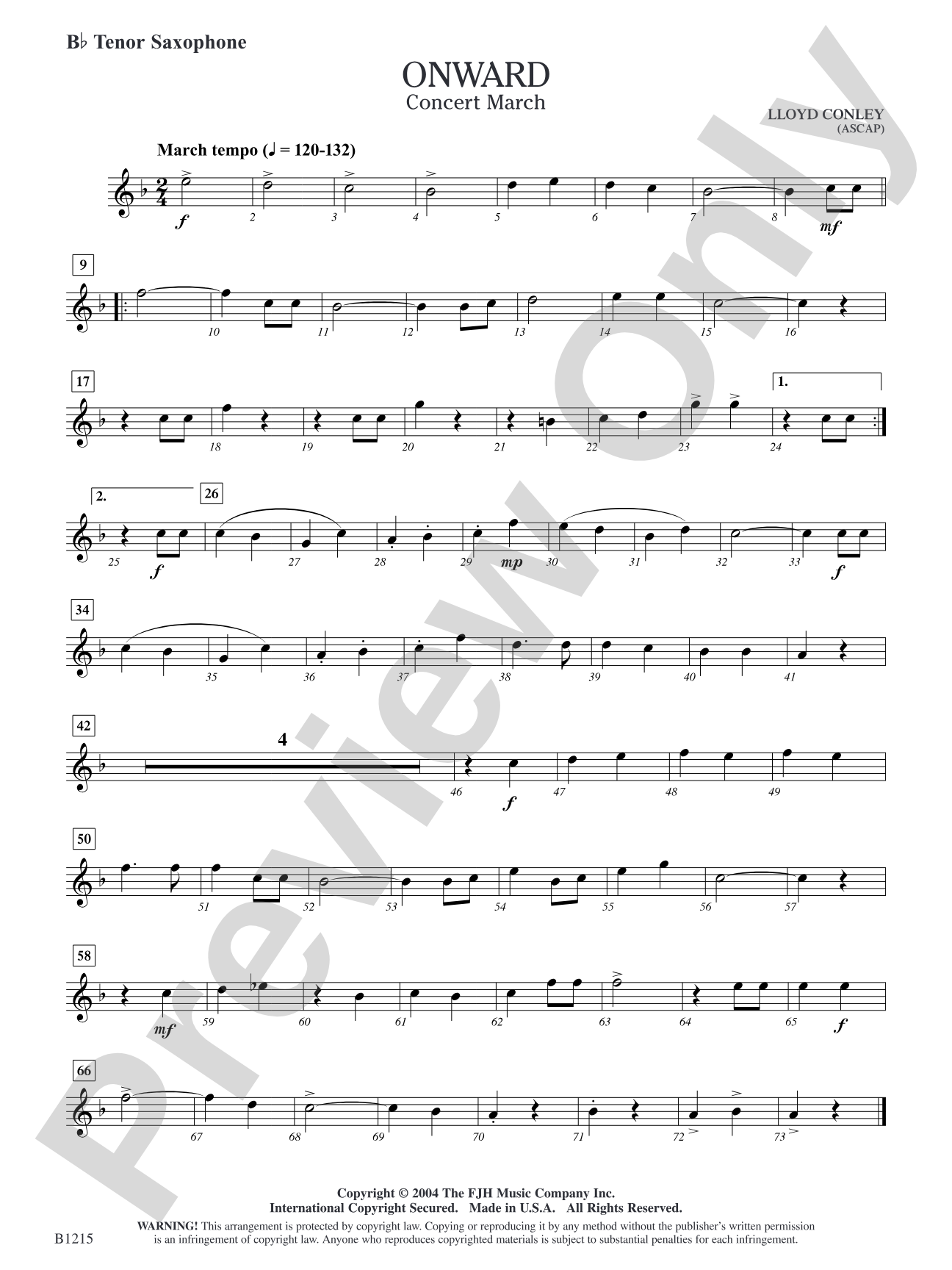 Onward: B-flat Tenor Saxophone