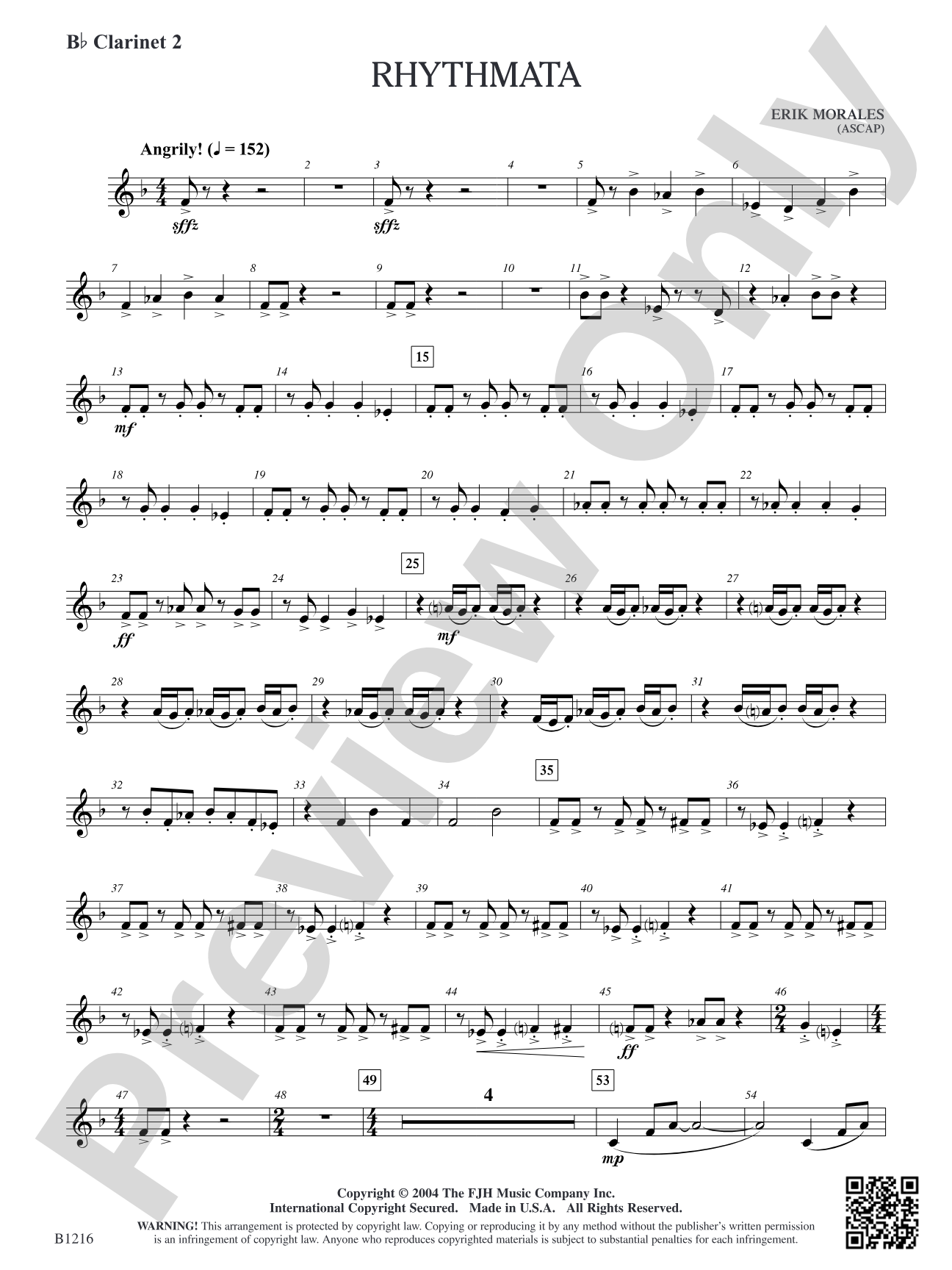 Rhythmata: B-flat Clarinet 2