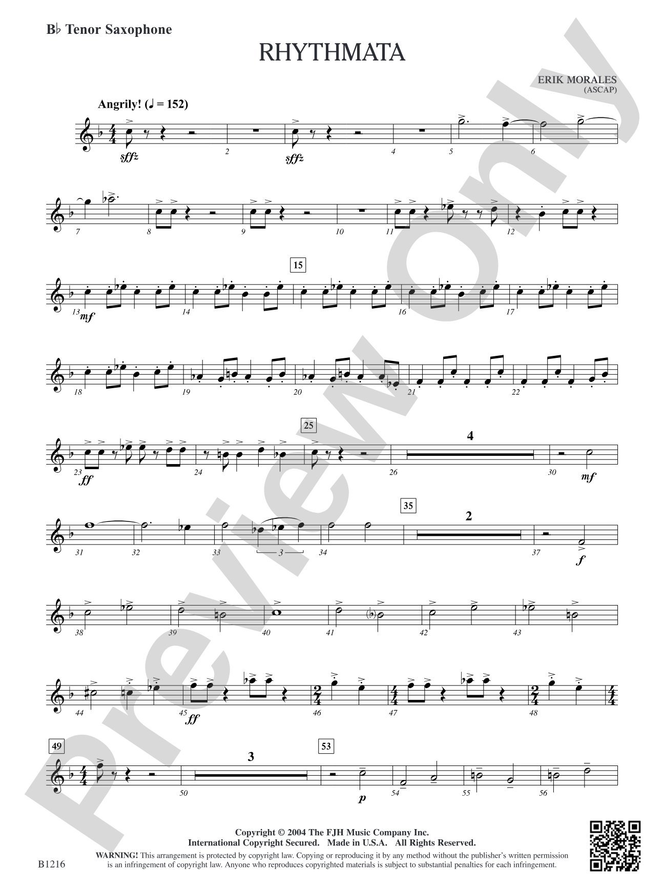 Rhythmata: B-flat Tenor Saxophone
