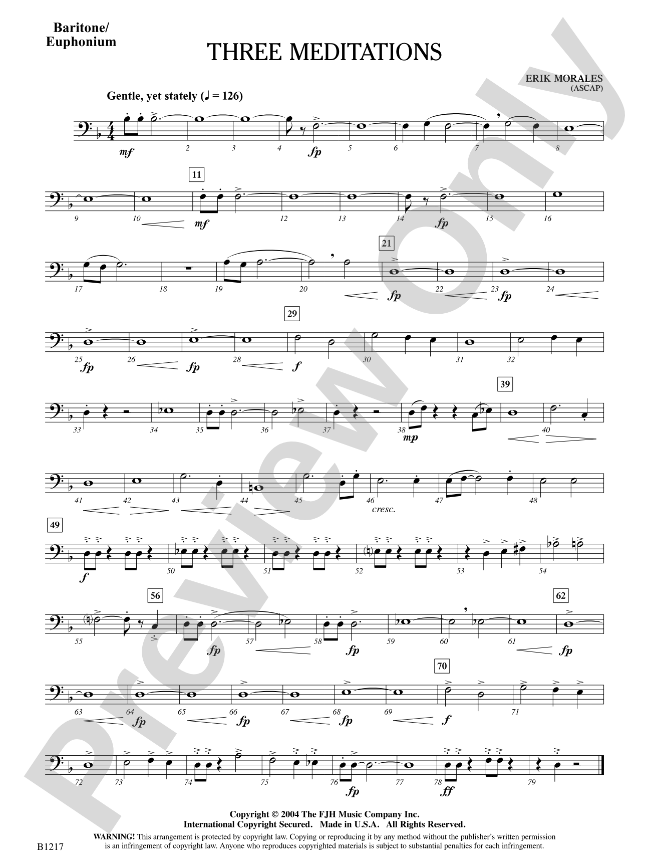 Three Meditations: Baritone/Euphonium