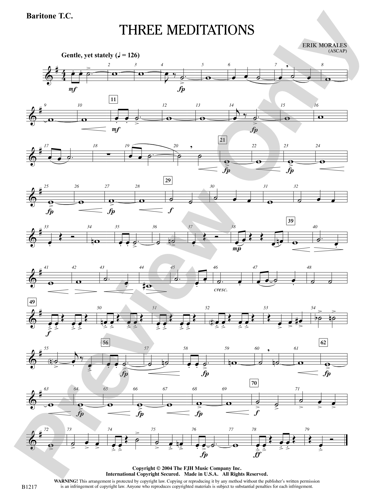 Three Meditations: Baritone T.C.