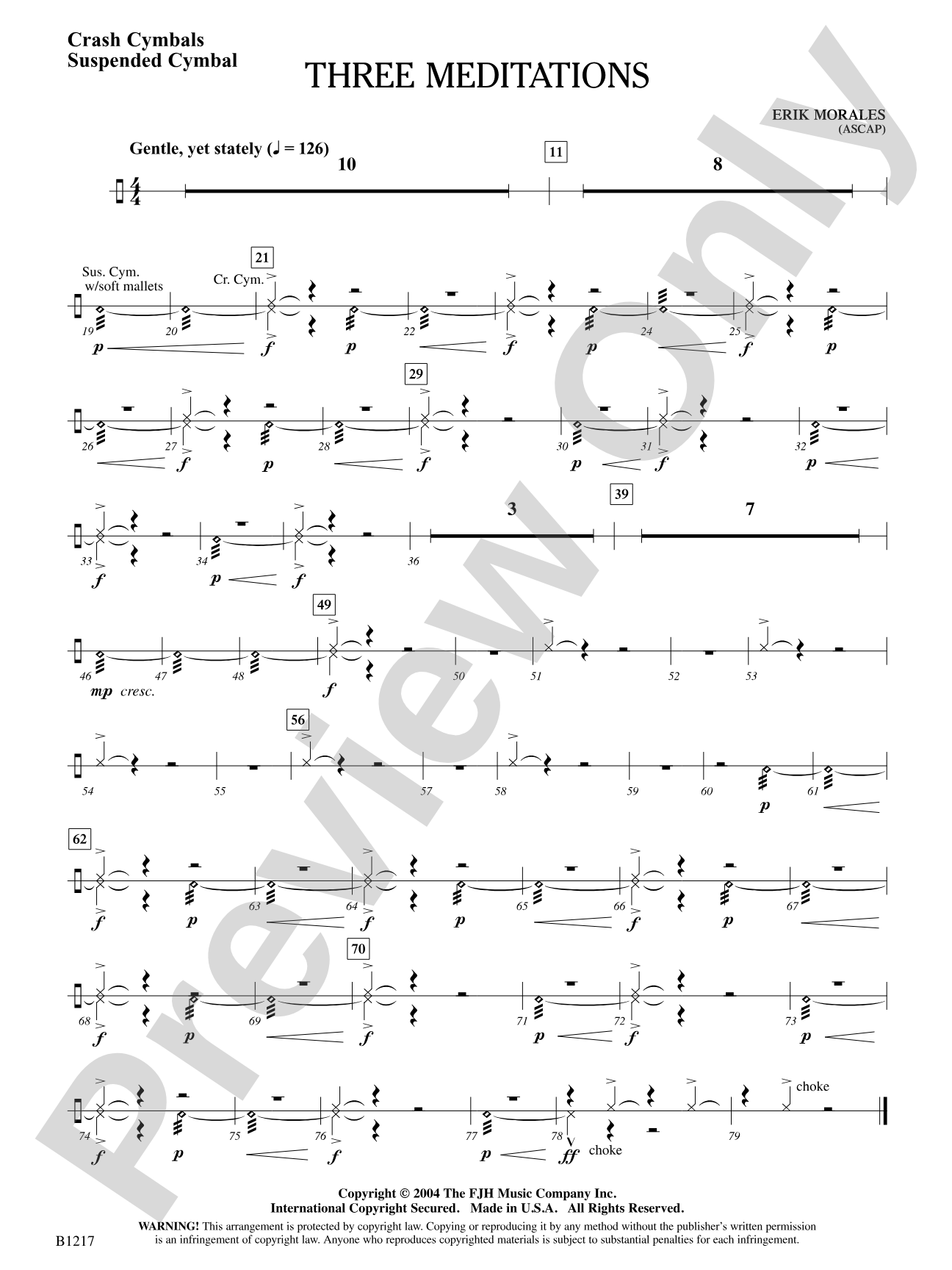 Three Meditations: Crash Cymbals / Suspended Cymbal