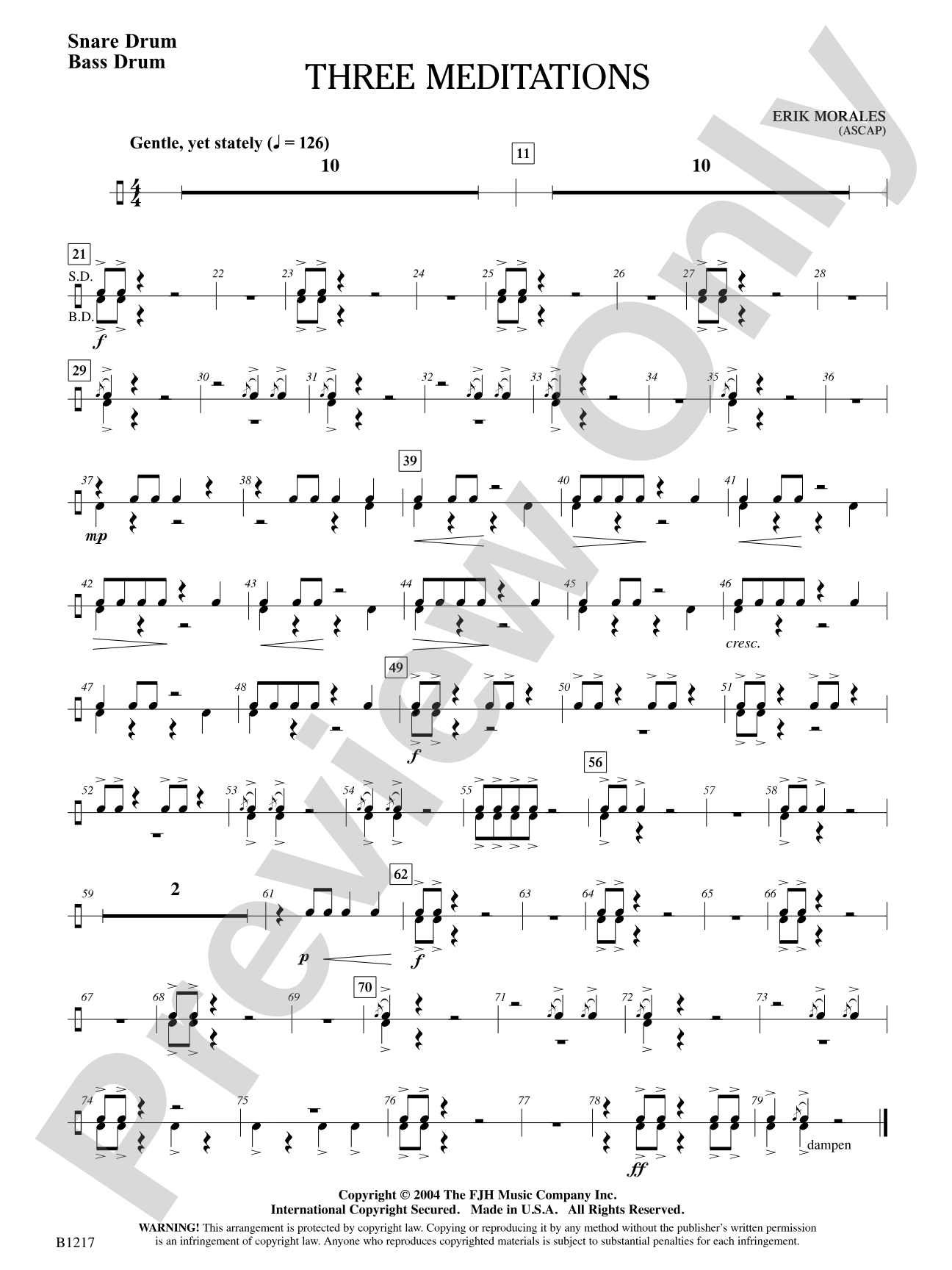 Three Meditations: Snare Drum / Bass Drum