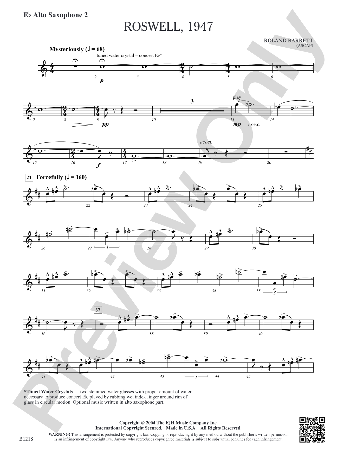 Roswell, 1947: E-flat Alto Saxophone 2
