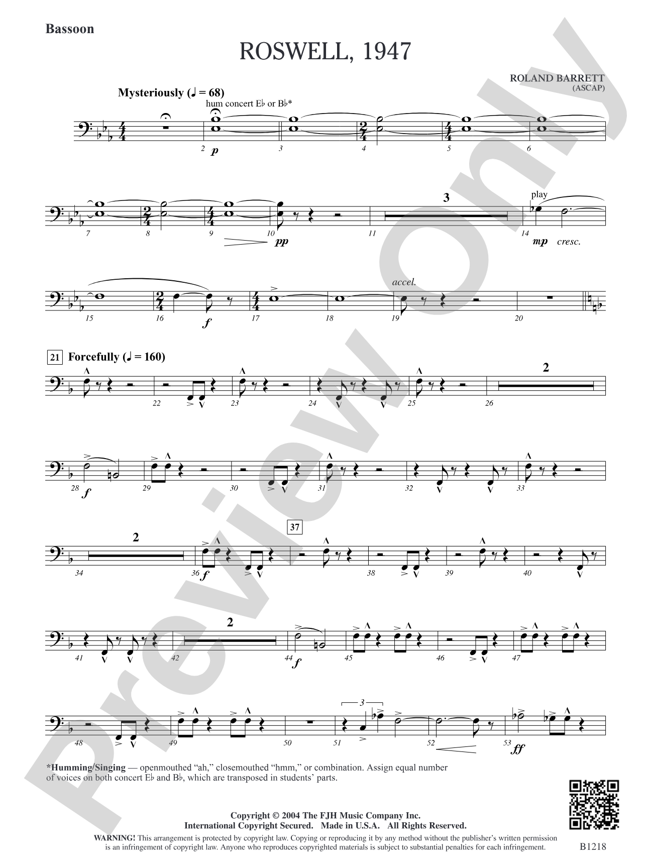 Roswell, 1947: Bassoon