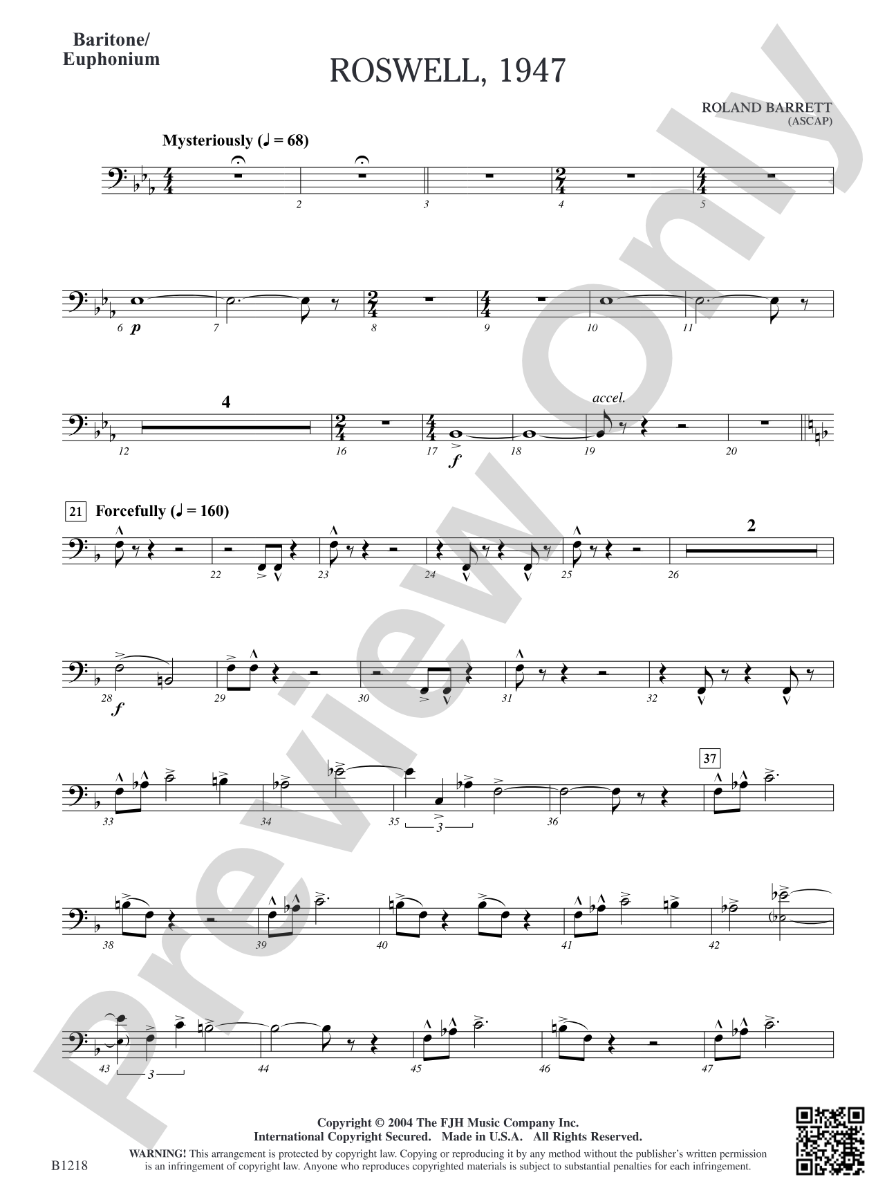 Roswell, 1947: Baritone/Euphonium