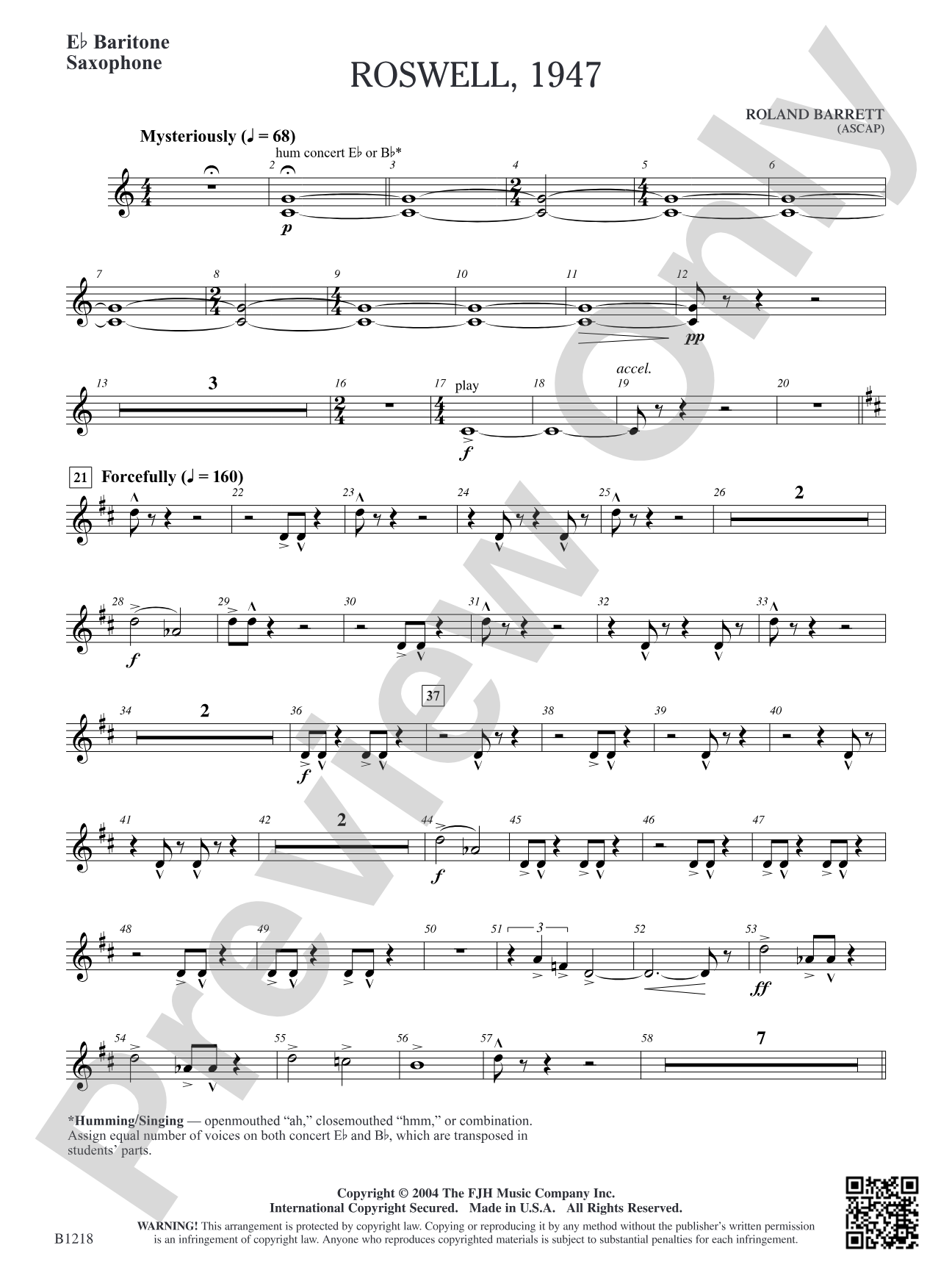 Roswell, 1947: E-flat Baritone Saxophone