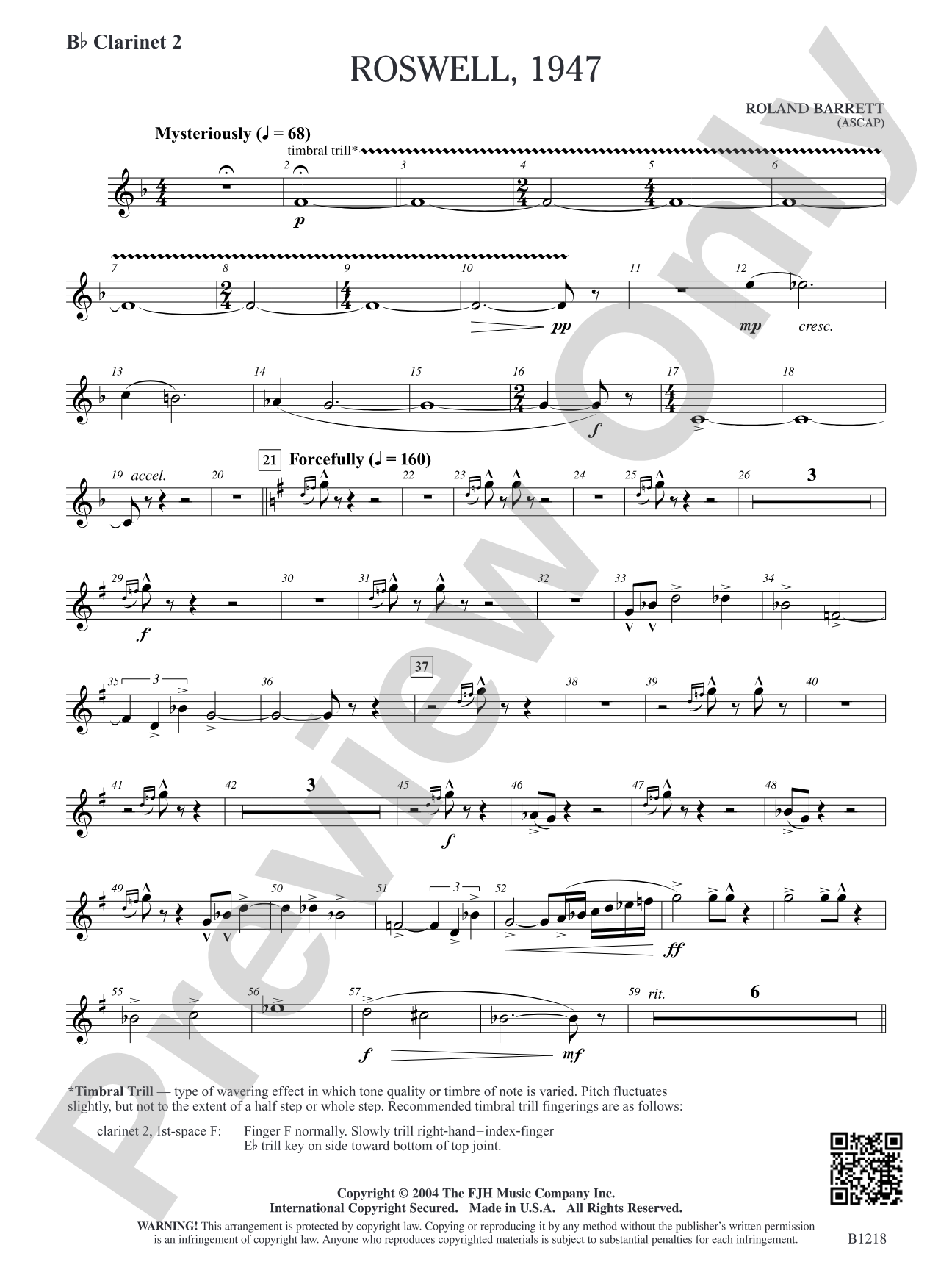 Roswell, 1947: B-flat Clarinet 2