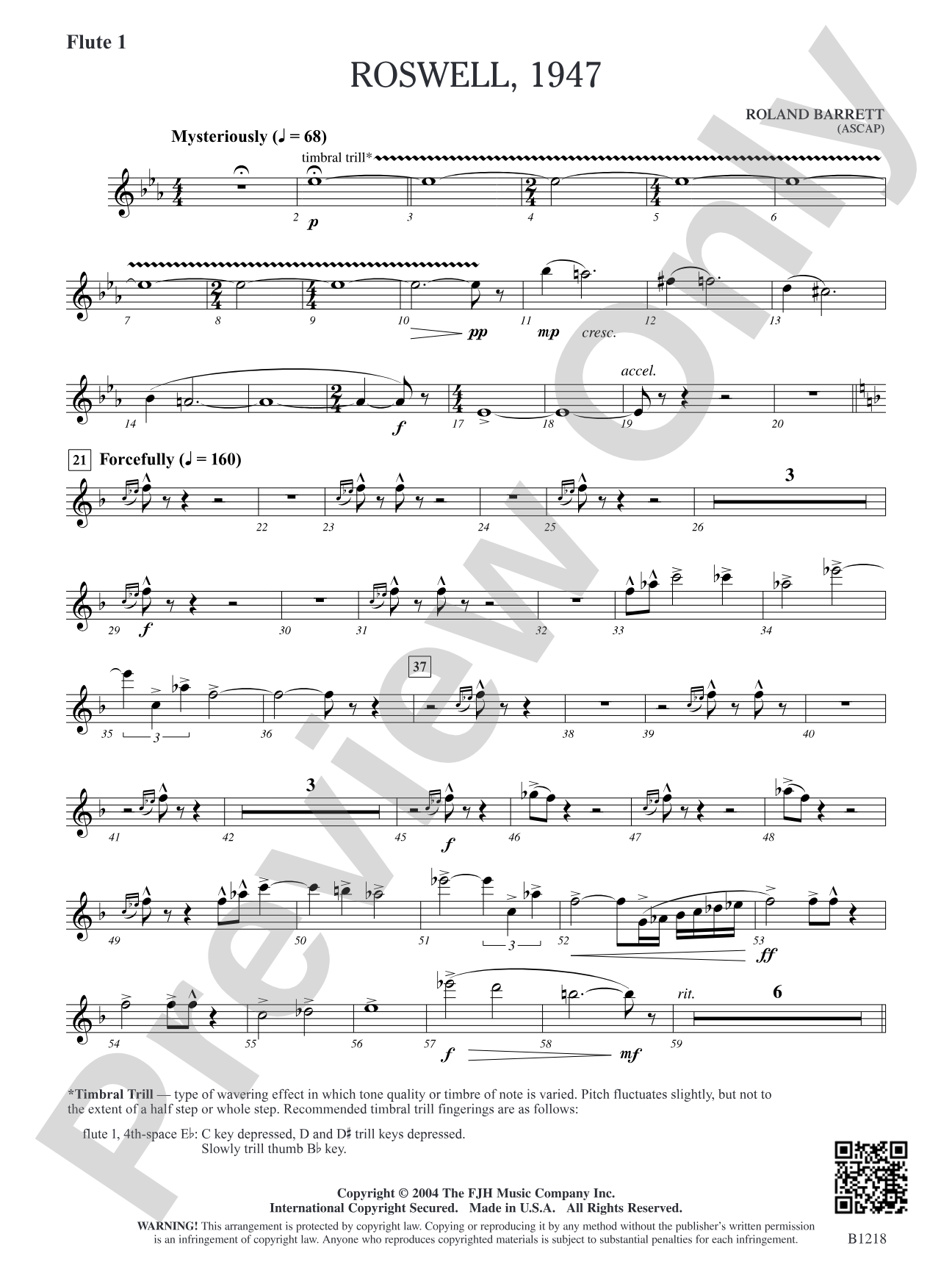 Roswell, 1947: Flute 1