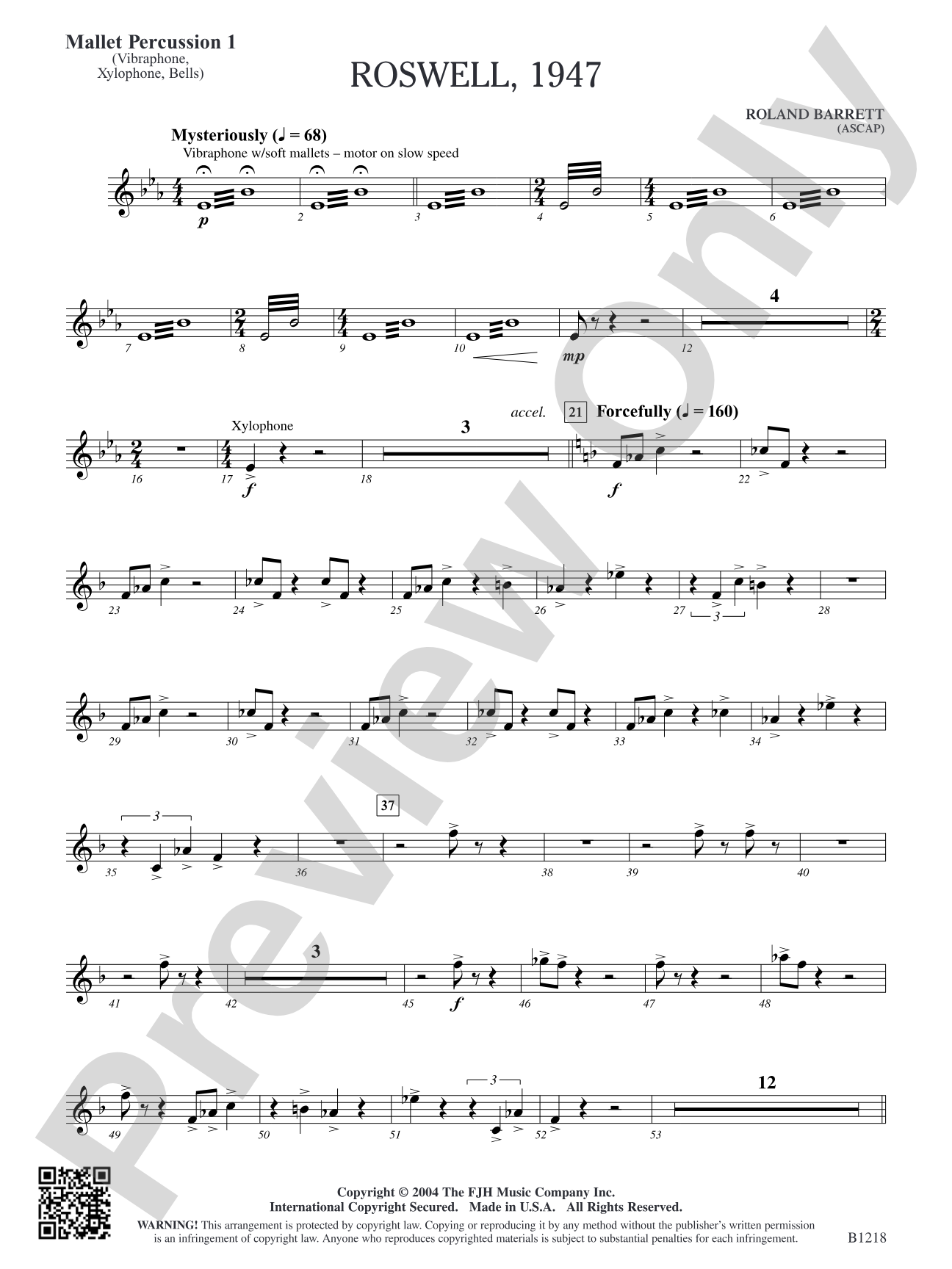 Roswell, 1947: Mallet Percussion 1