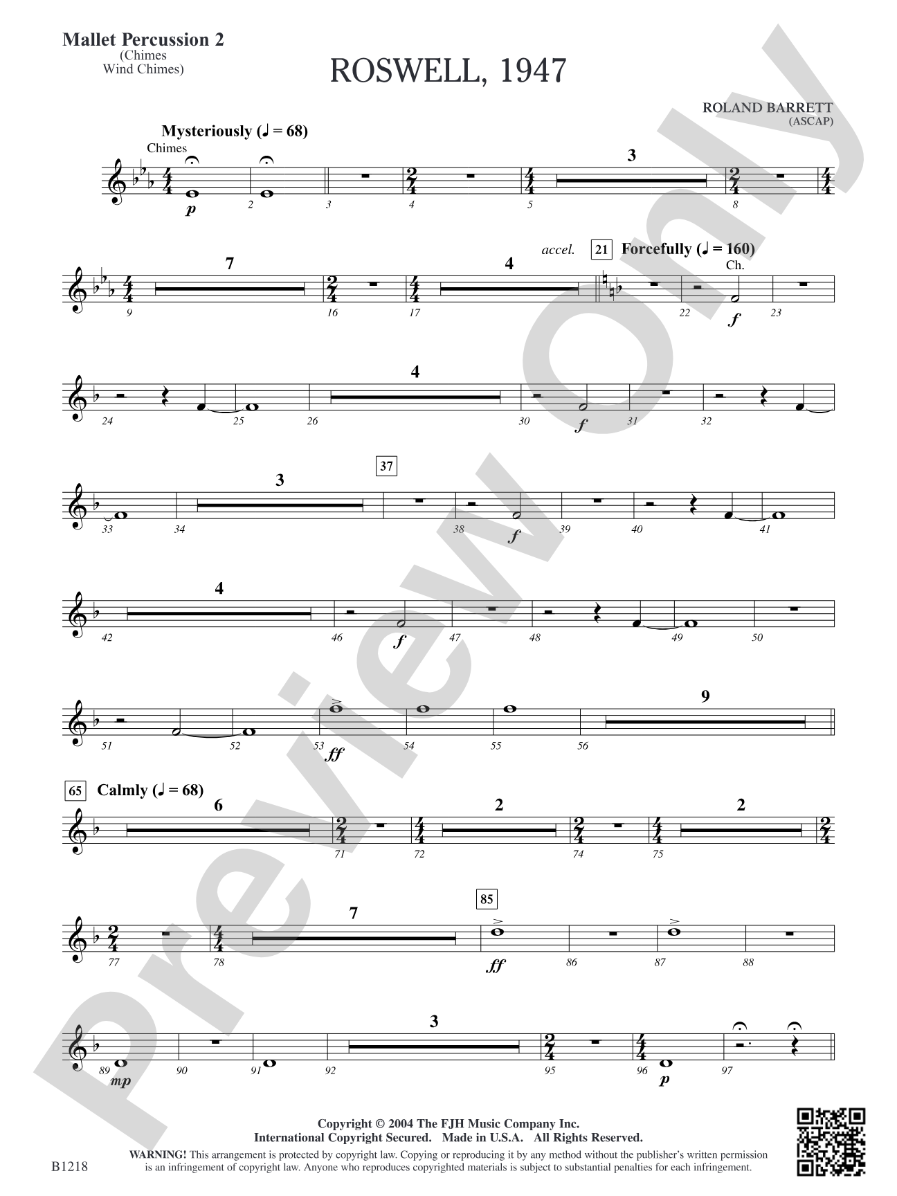 Roswell, 1947: Mallet Percussion 2