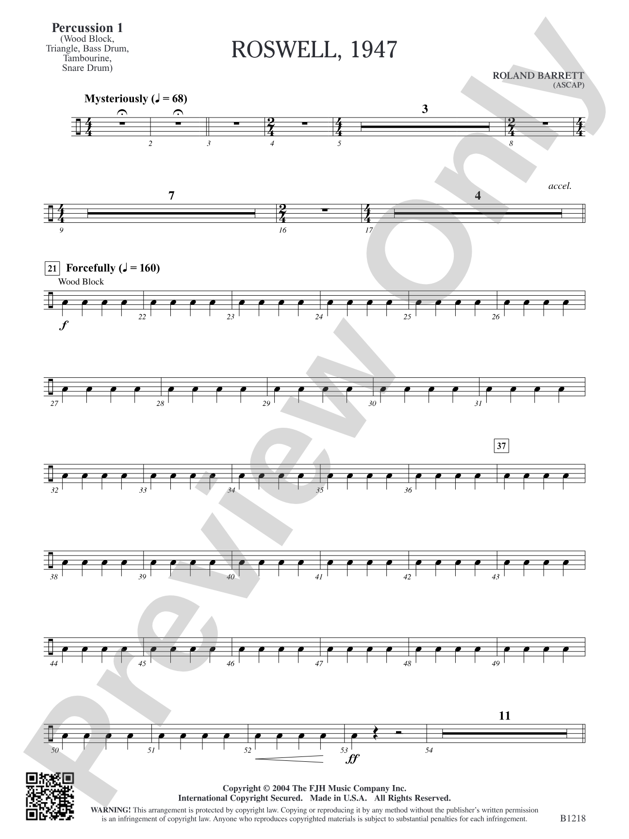 Roswell, 1947: Percussion 1