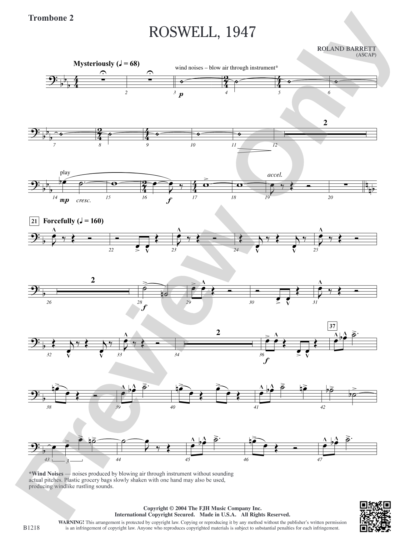 Roswell, 1947: Trombone 2