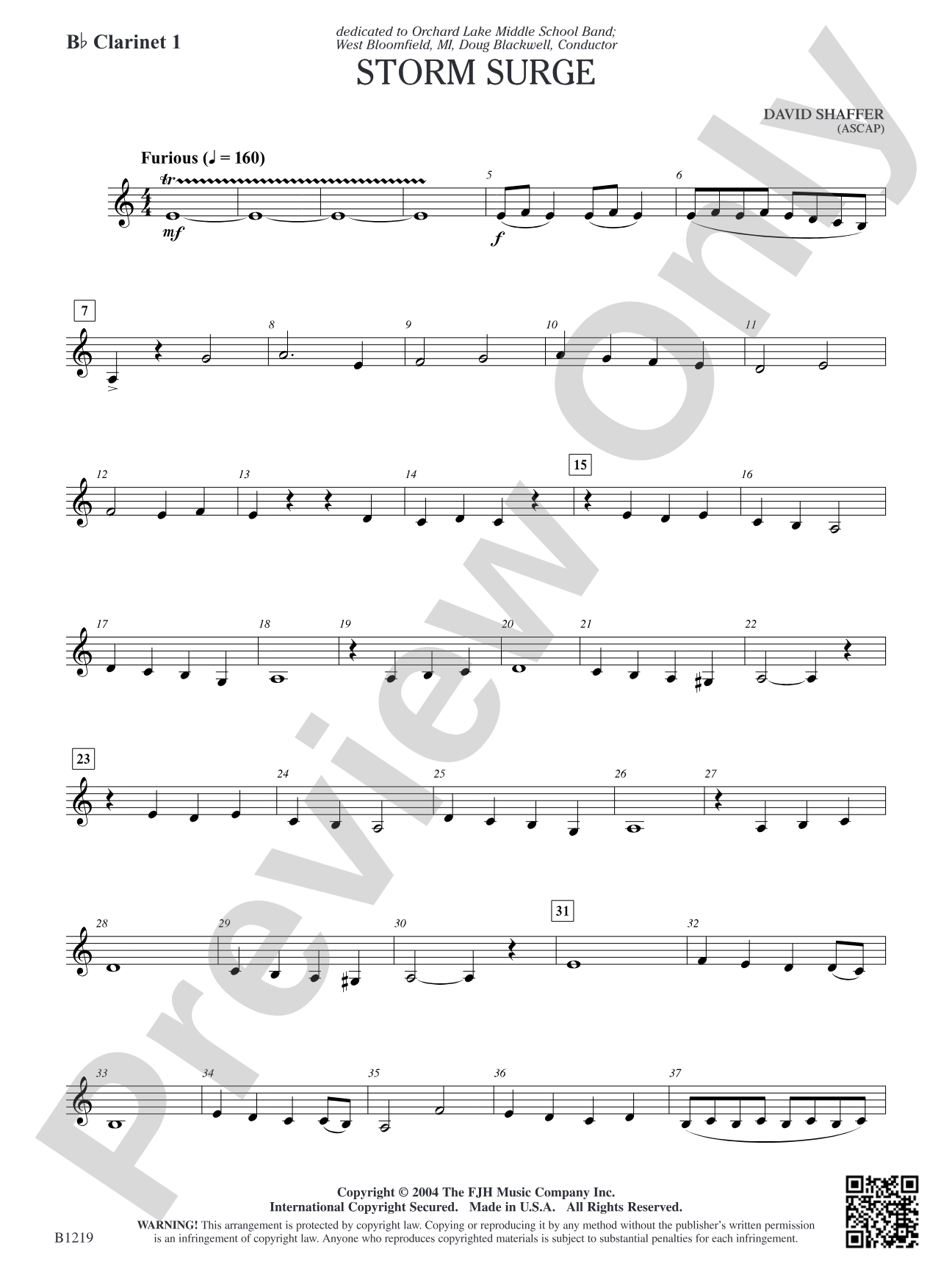 Storm Surge: B-flat Clarinet 1