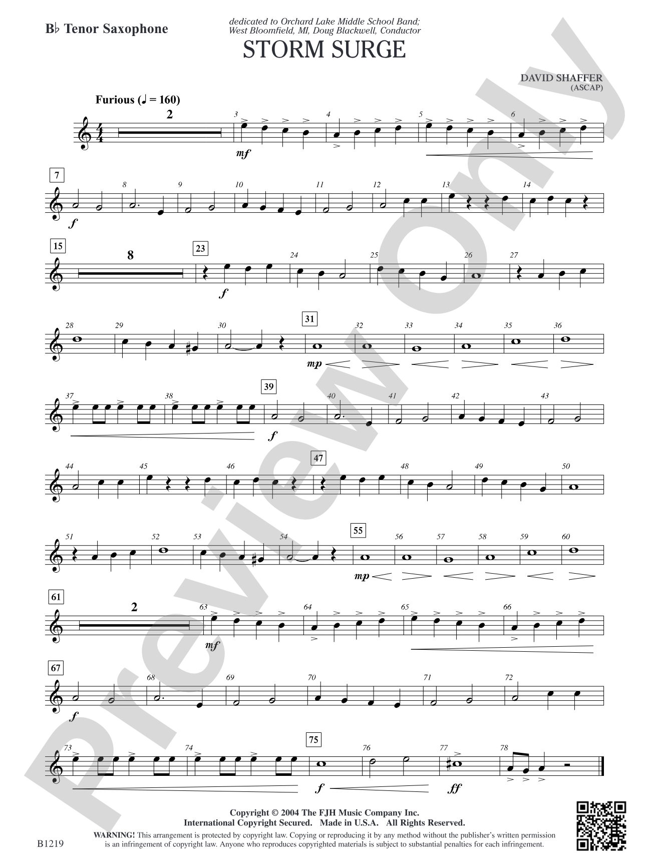 Storm Surge: B-flat Tenor Saxophone
