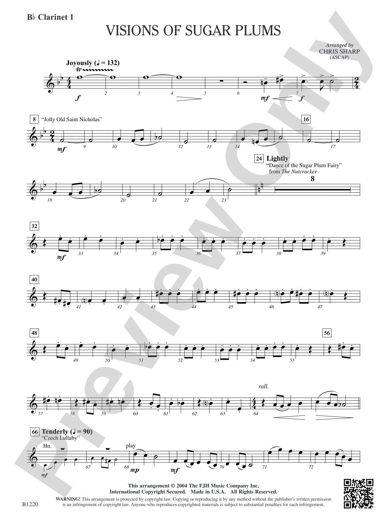 Visions of Sugar Plums: B-flat Clarinet 1