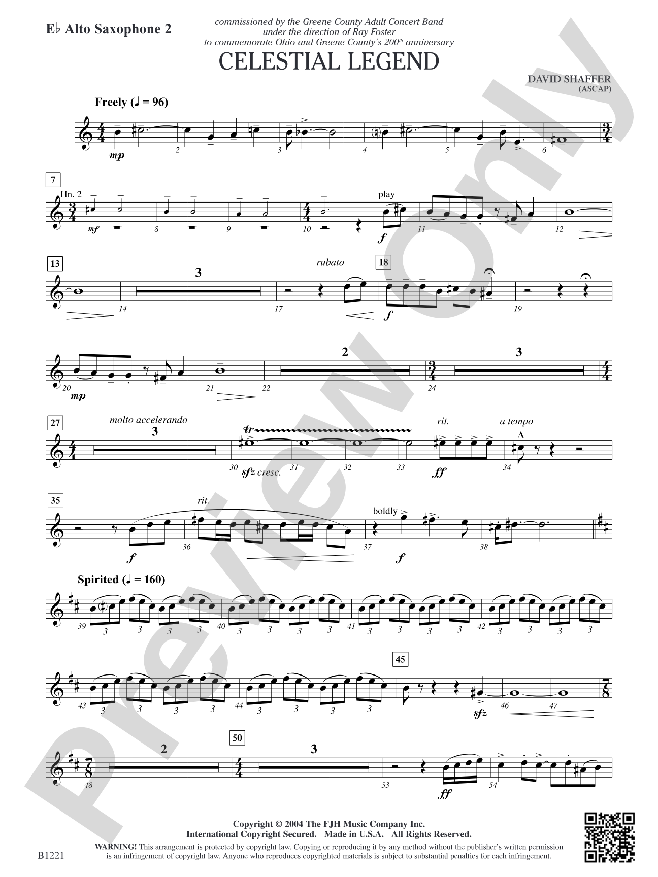 Celestial Legend: E-flat Alto Saxophone 2