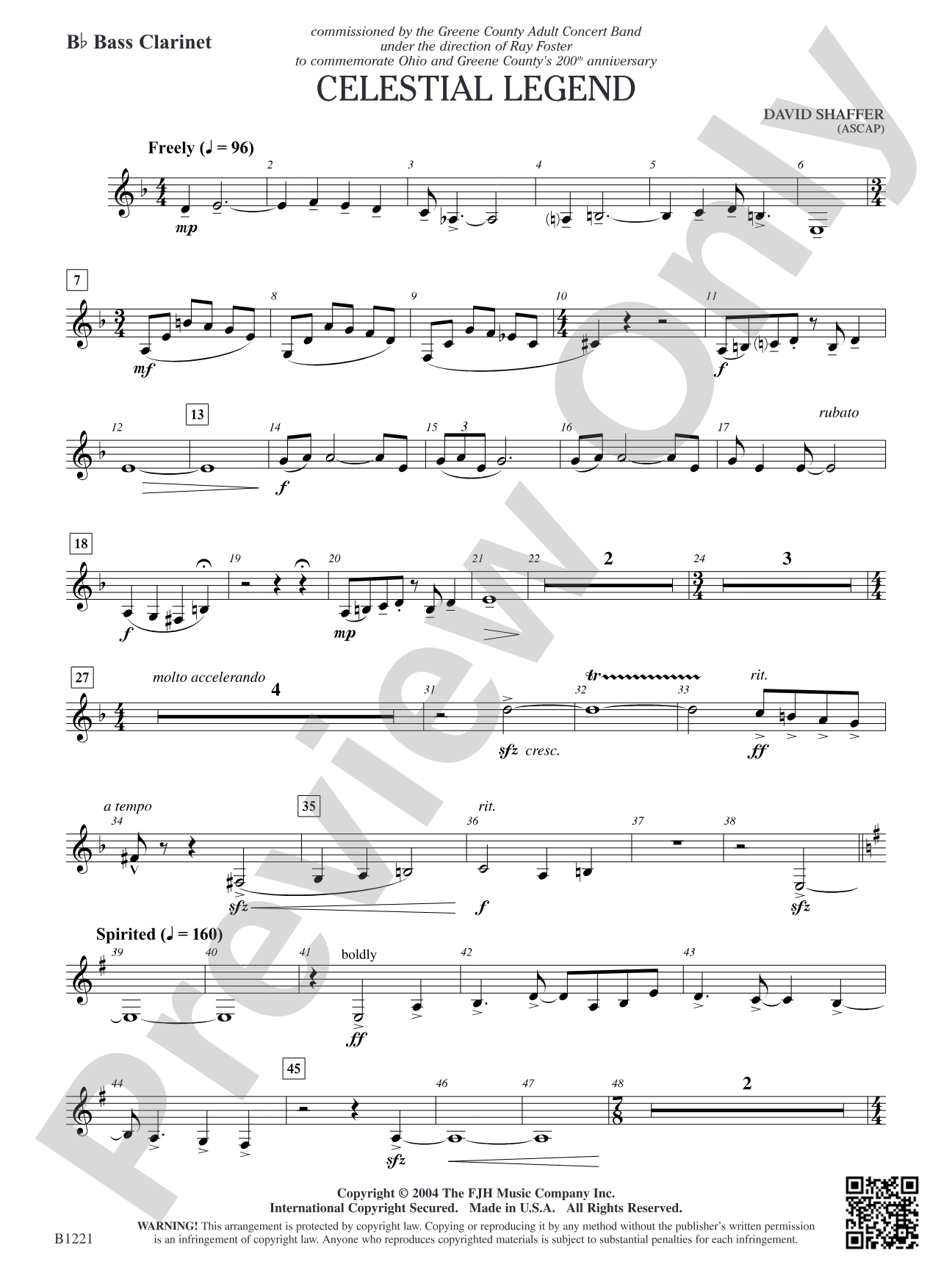 Celestial Legend: B-flat Bass Clarinet