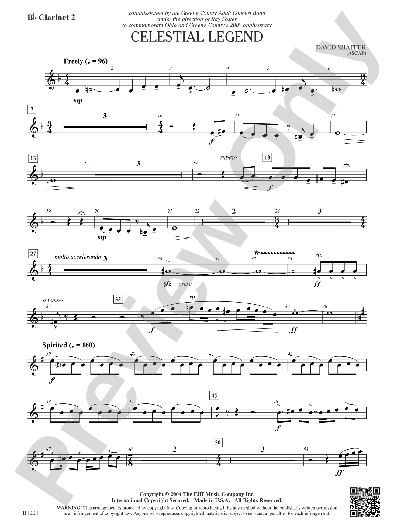 Celestial Legend: B-flat Clarinet 2