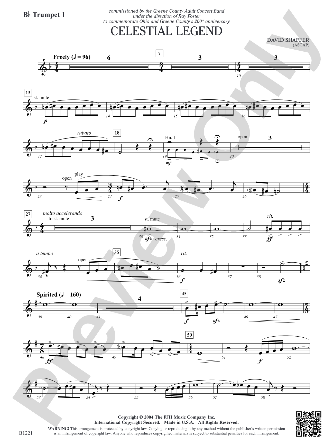 Celestial Legend: B-flat Trumpet 1