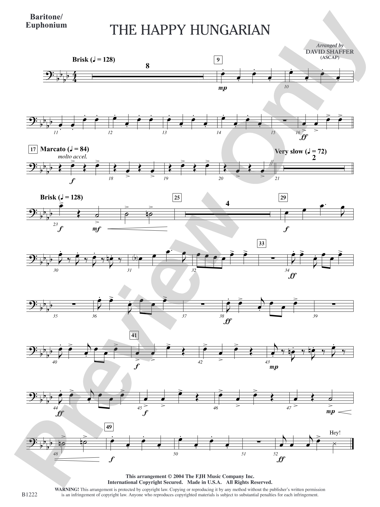 The Happy Hungarian: Baritone/Euphonium