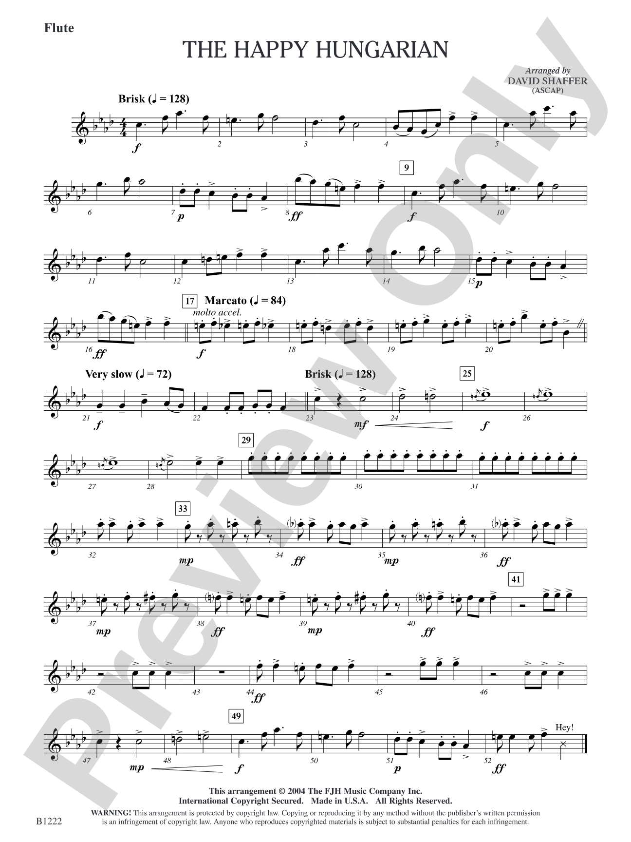 The Happy Hungarian: Flute