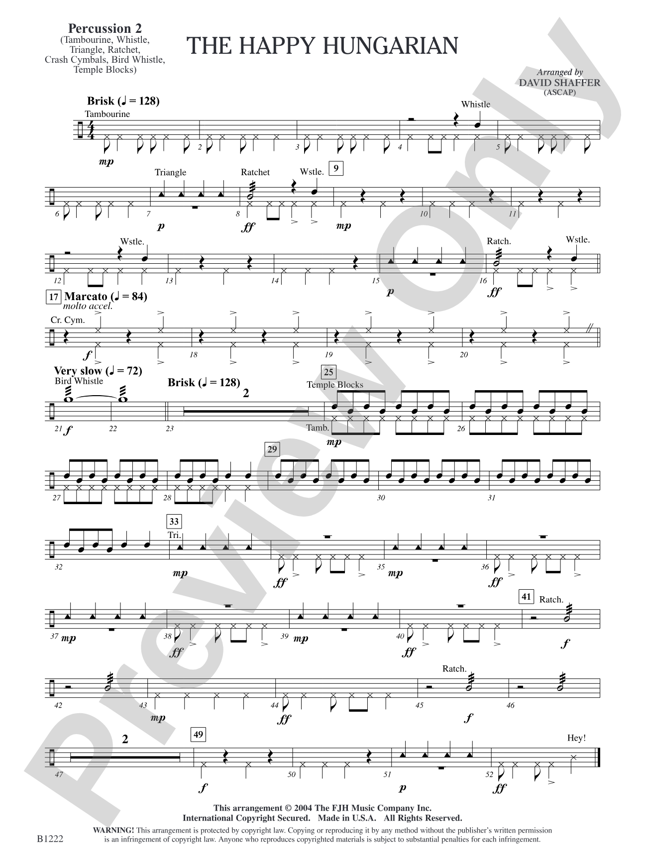 The Happy Hungarian: Percussion 2