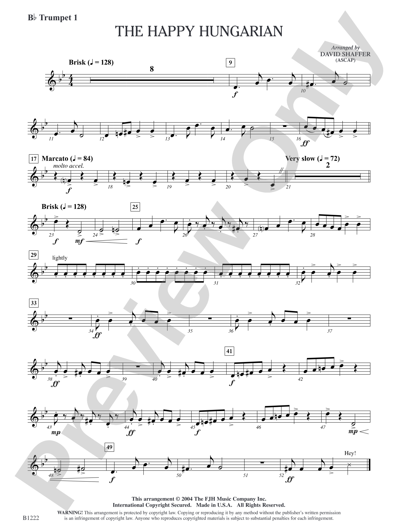The Happy Hungarian: B-flat Trumpet 1