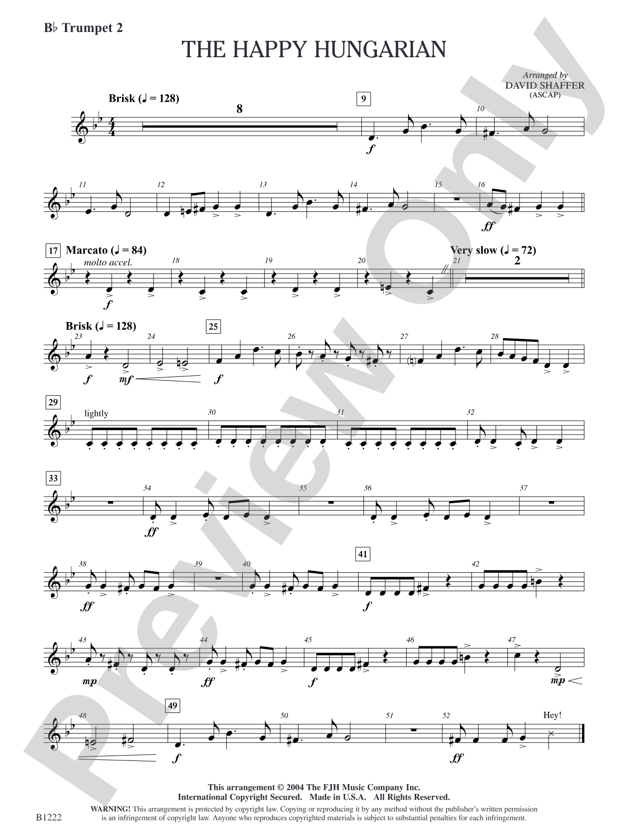 The Happy Hungarian: B-flat Trumpet 2